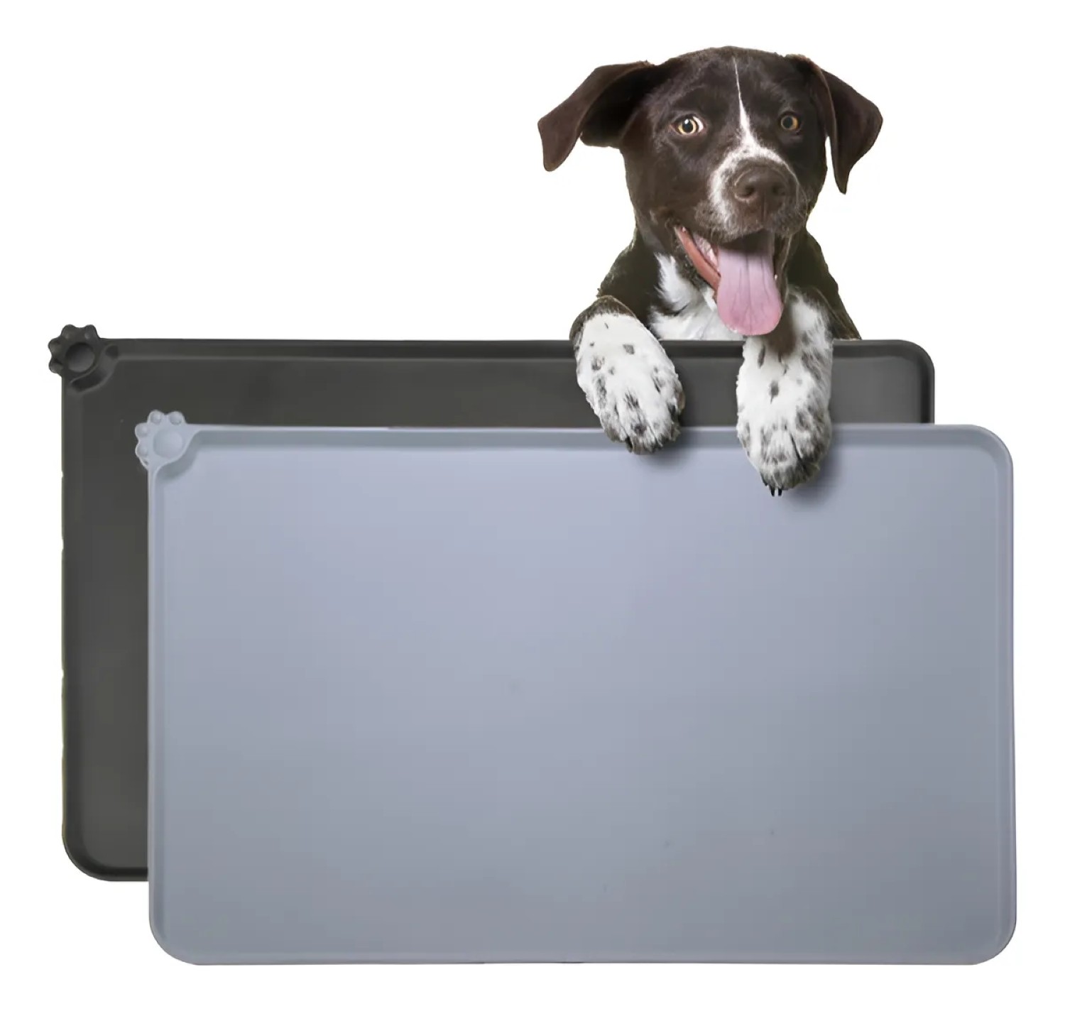 Tapete De Mascota Para Comer De Silicona Para Tazones Gris