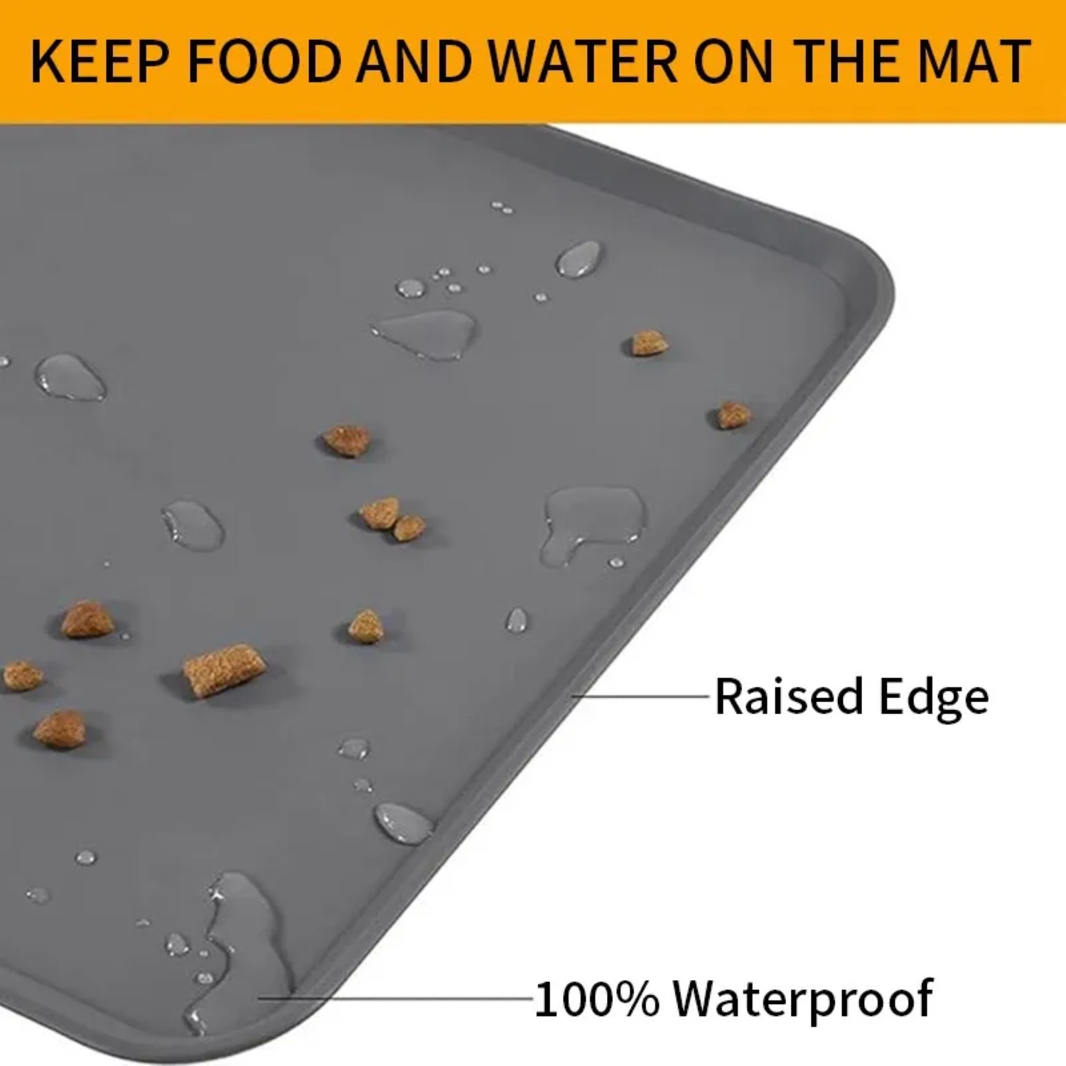 Tapete De Mascota Para Comer De Silicona Para Tazones Gris