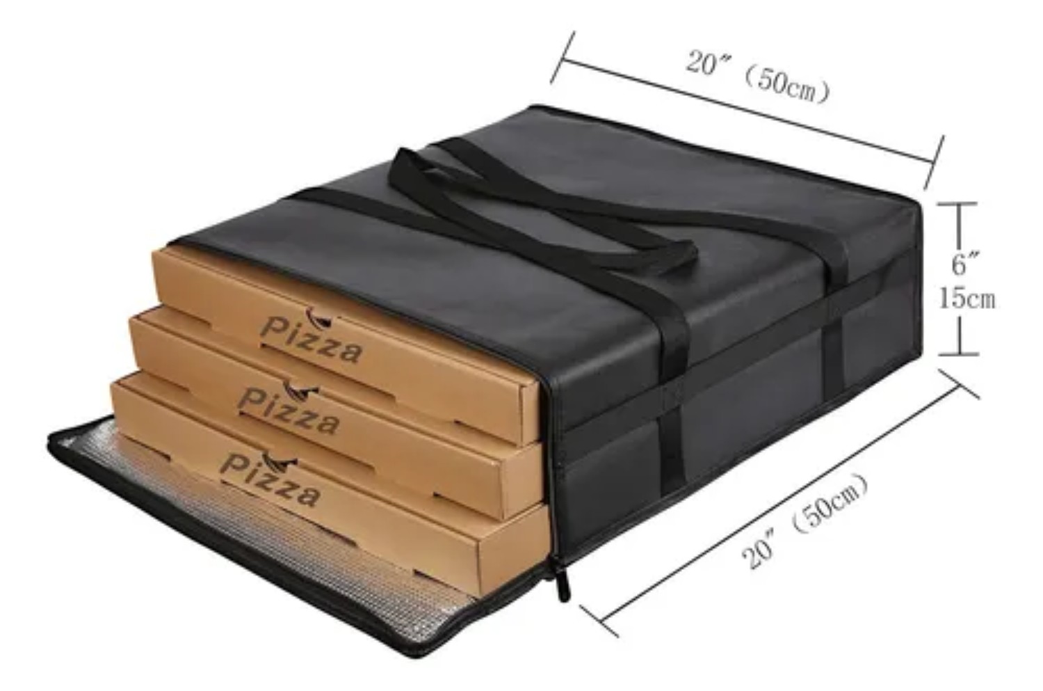 Bolsas De Pizza Para Entrega 50*50*15cm Negra