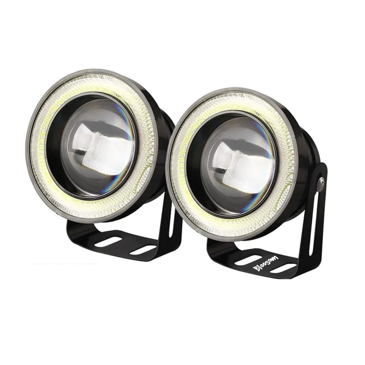 Duo Faros Antiniebla Led 3,5in Ojos De Ángel, Blanco