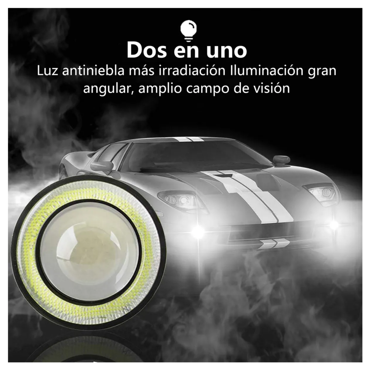 Duo Faros Antiniebla Led 3,5in Ojos De Ángel, Blanco