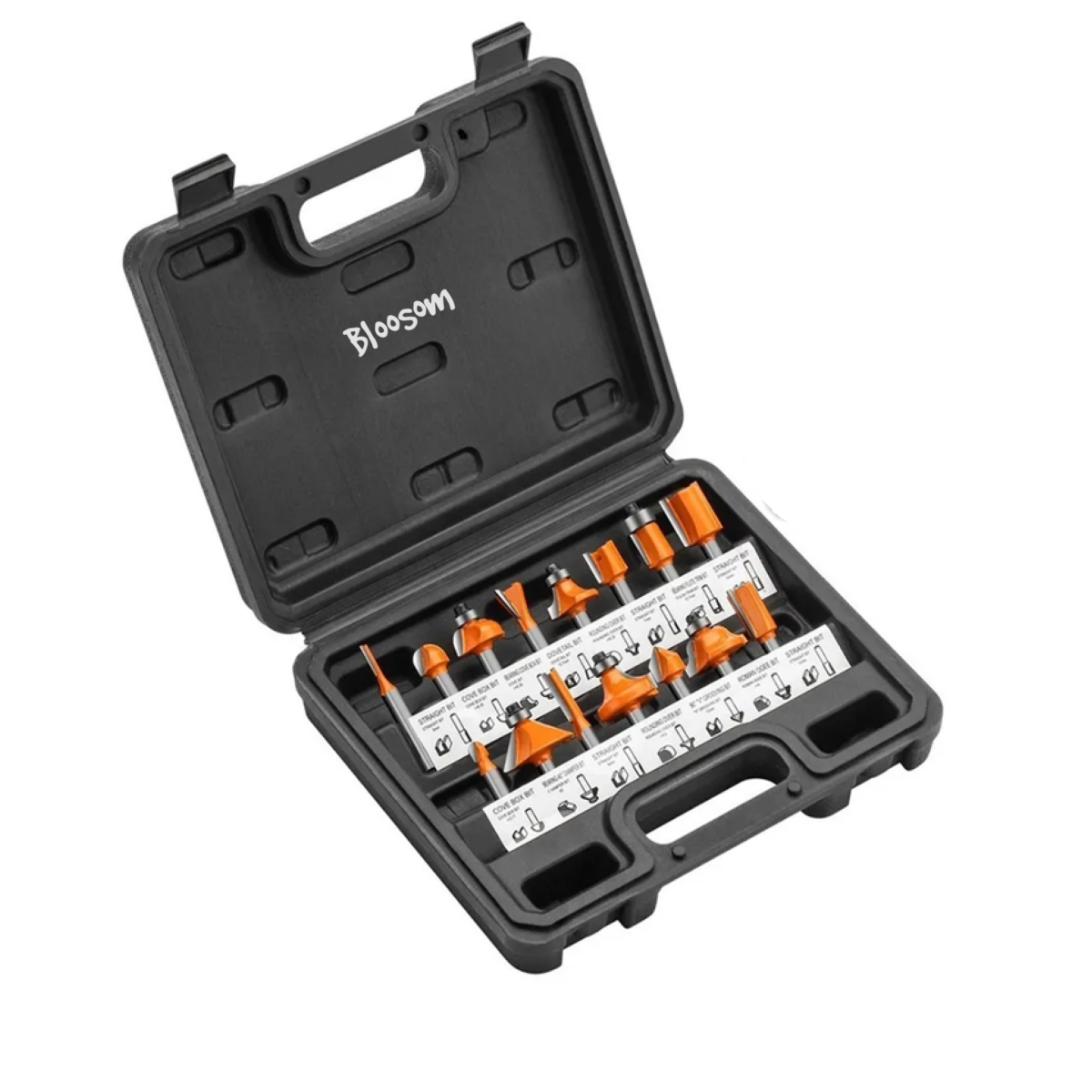 Juego Brocas Router Taladro 1/4,  Estuche Negro