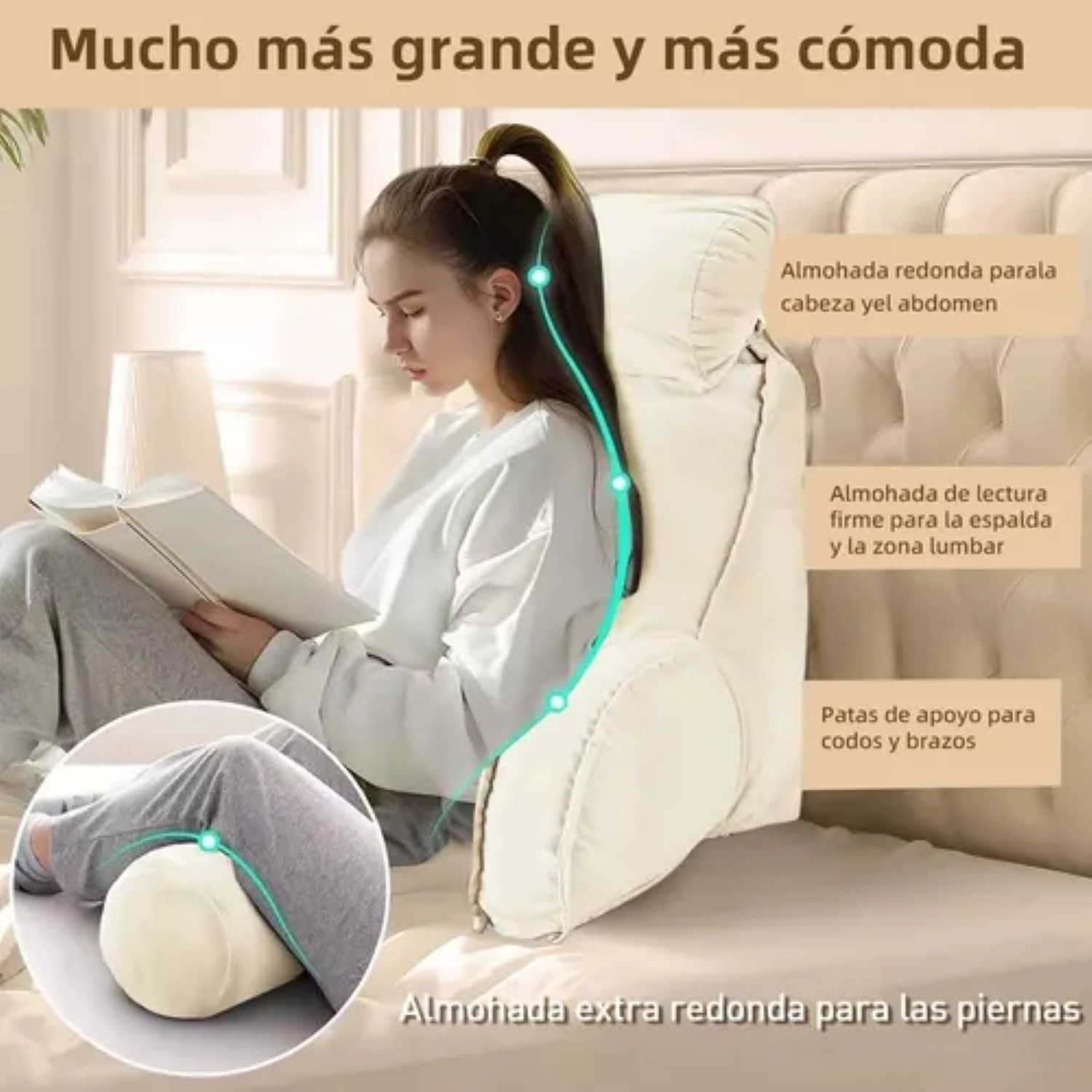 Almohadas De Cojin Respaldo Beige