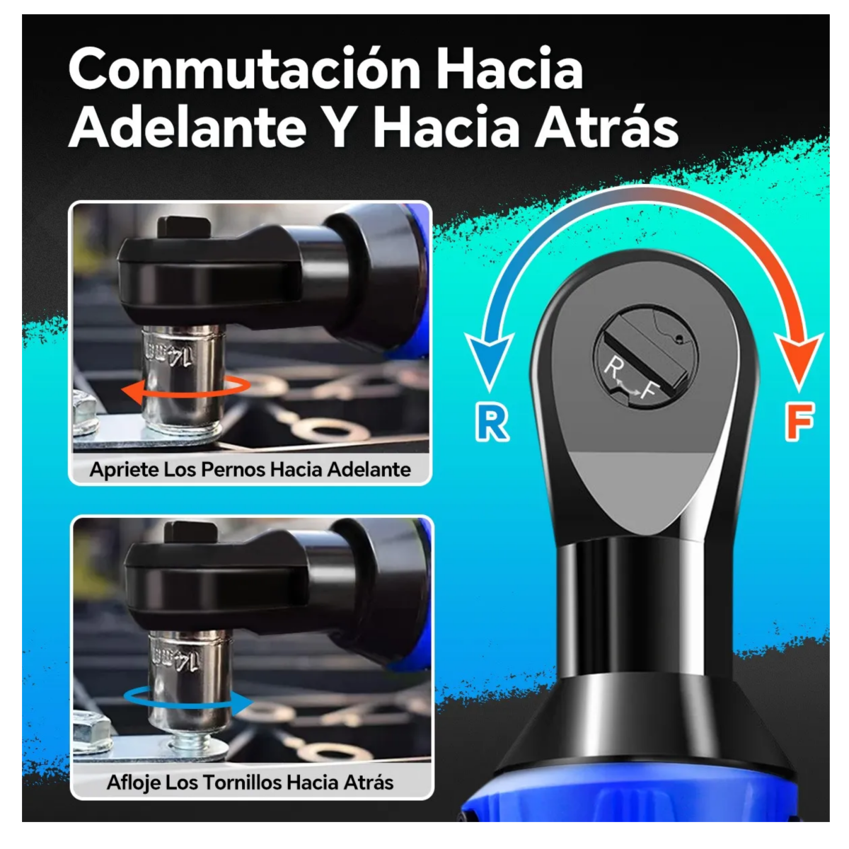 Mini Pistola Impacto Llave De Trinquete Inalámbrica, Azul