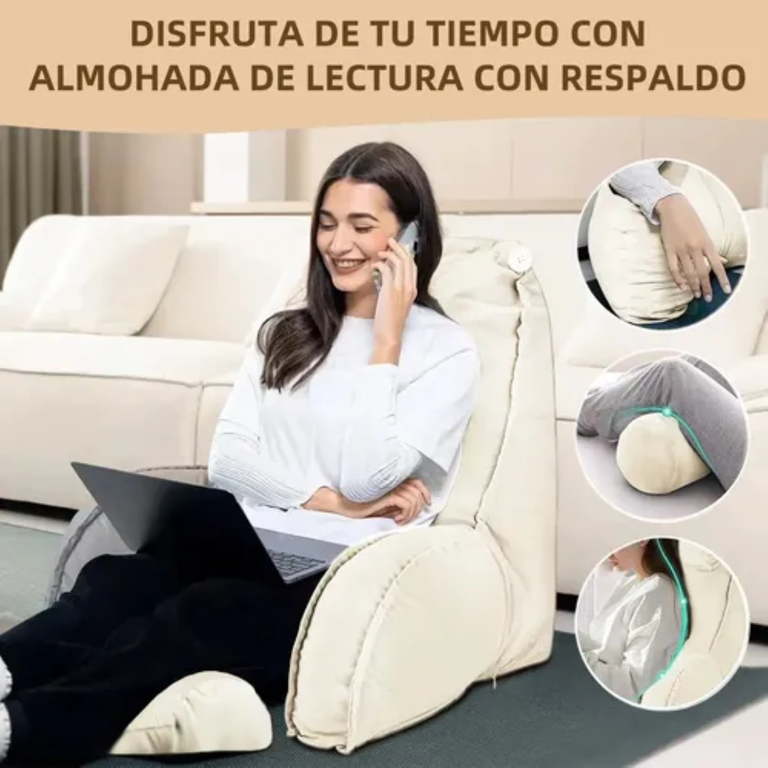 Almohadas De Cojin Respaldo Beige