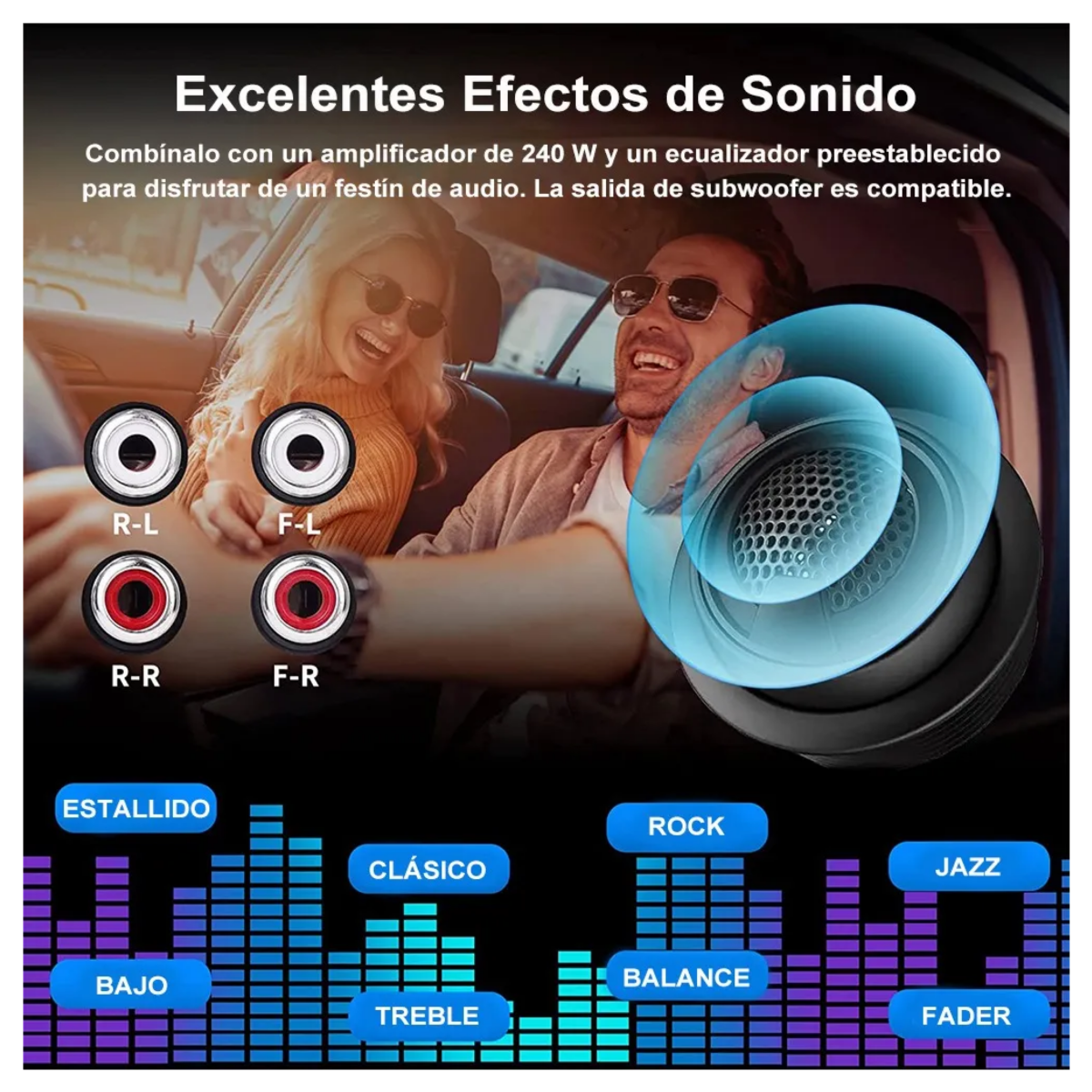 Auto Estéreo Coche Reproductor Mp3 Radio Con Bt Aux Usb Sd, Negro