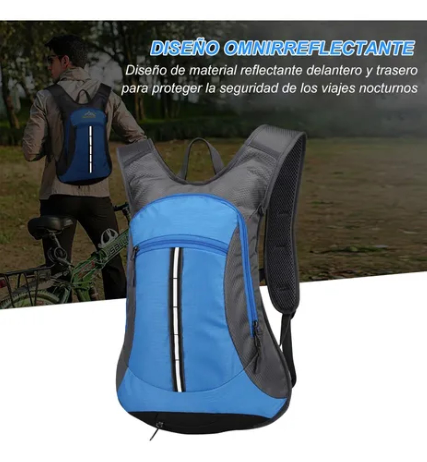 3pz Mochila Hidratante Bolsa Agua 2l Bicicleta Azul Rey