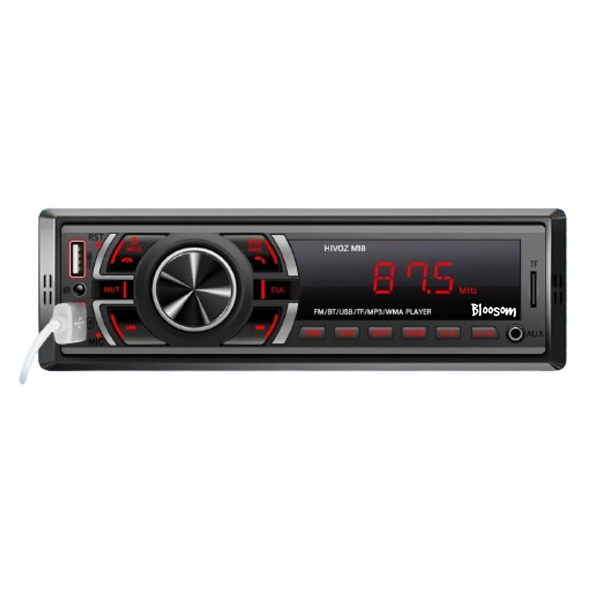 Auto Estéreo Coche Reproductor Mp3 Radio Con Bt Aux Usb Sd, Negro