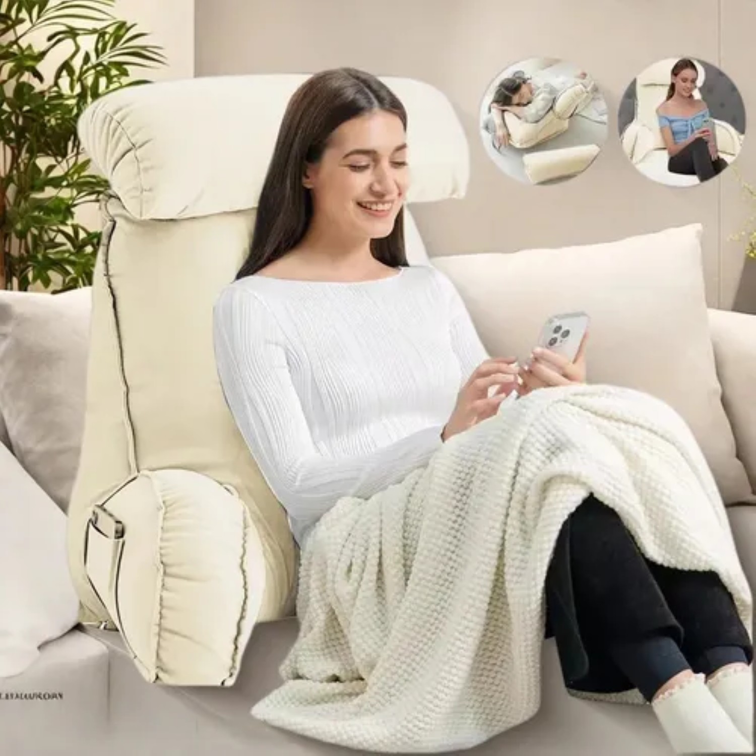 Almohadas De Cojin Respaldo Beige