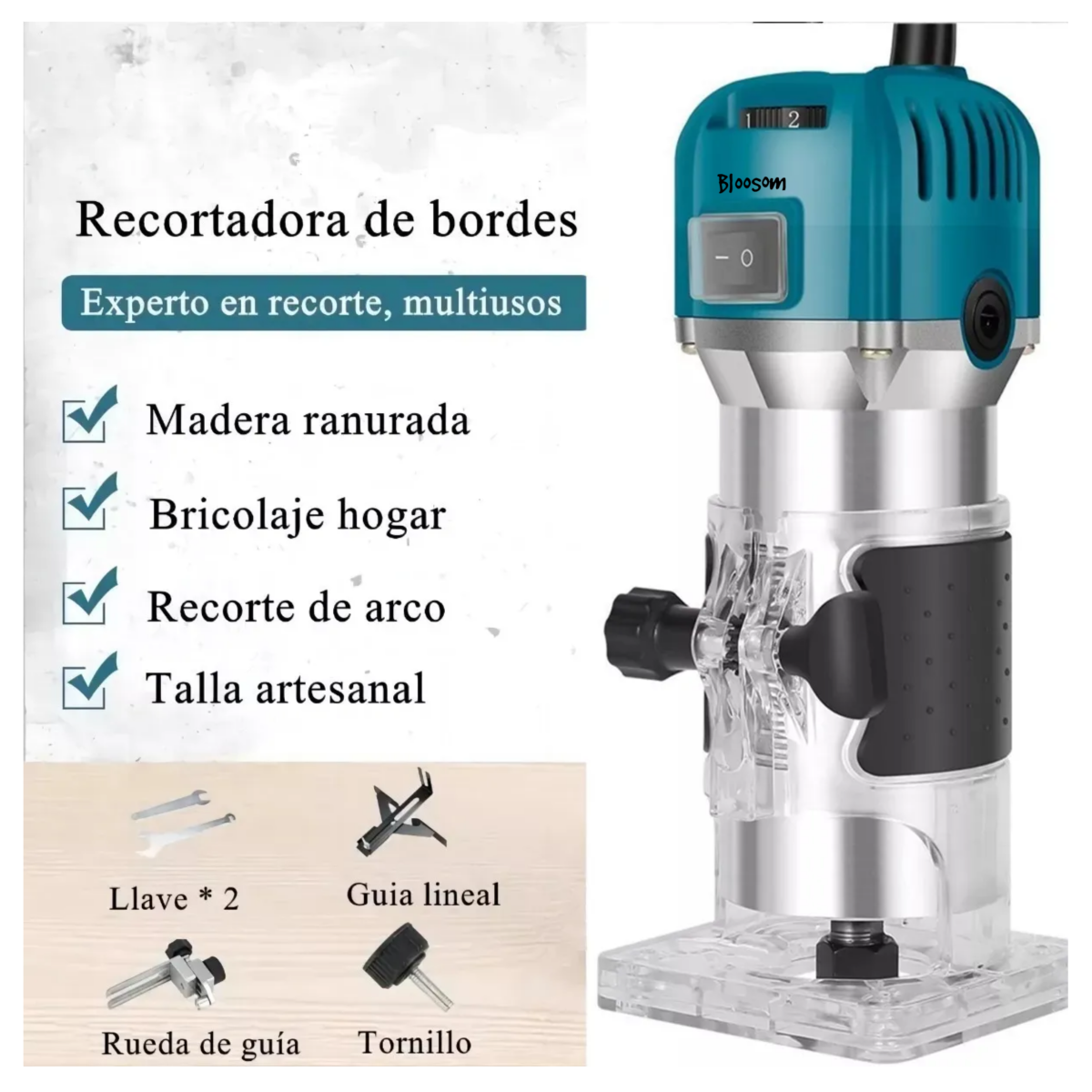Router Recortadora De Madera 6 Velocidades 800w, Amarillo