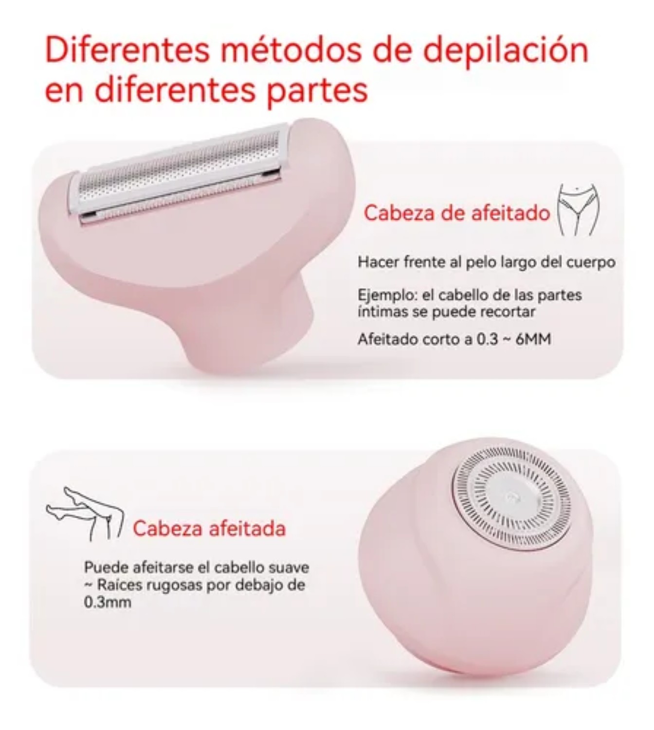 Mujer Eléctrica Depiladora Máquina Rosa