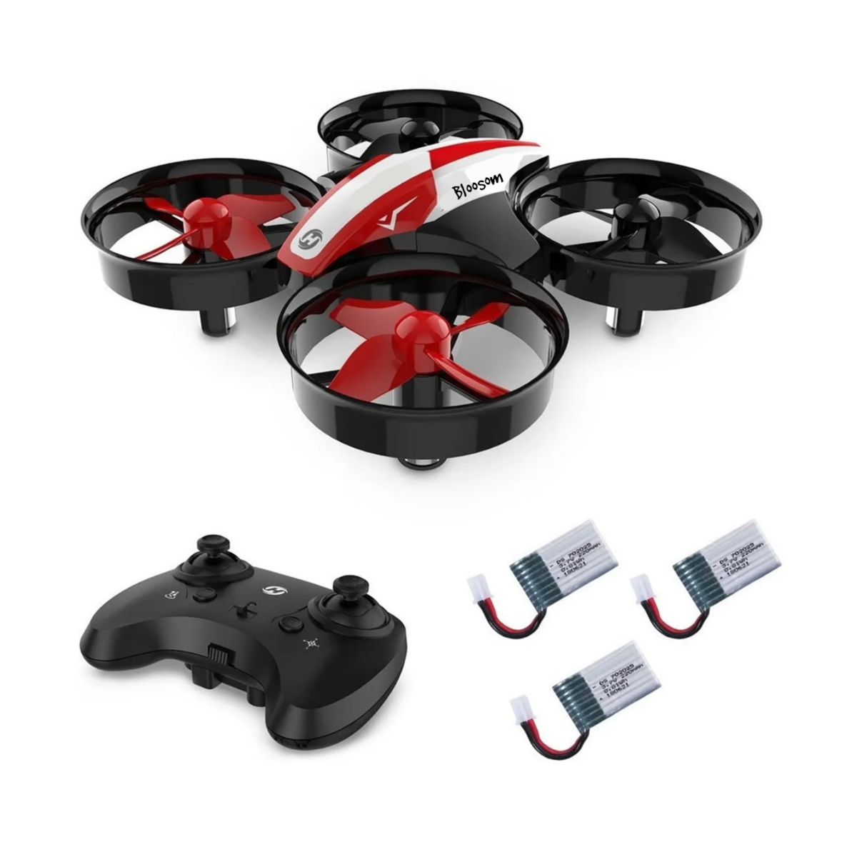 Mini drone rojo 3 baterías
