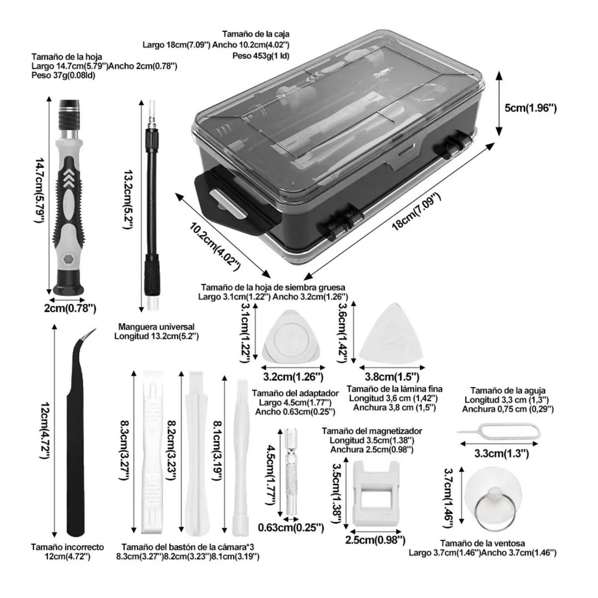 Kit De Desarmadores Y Herramientas De Precisión, Negro/Blanco