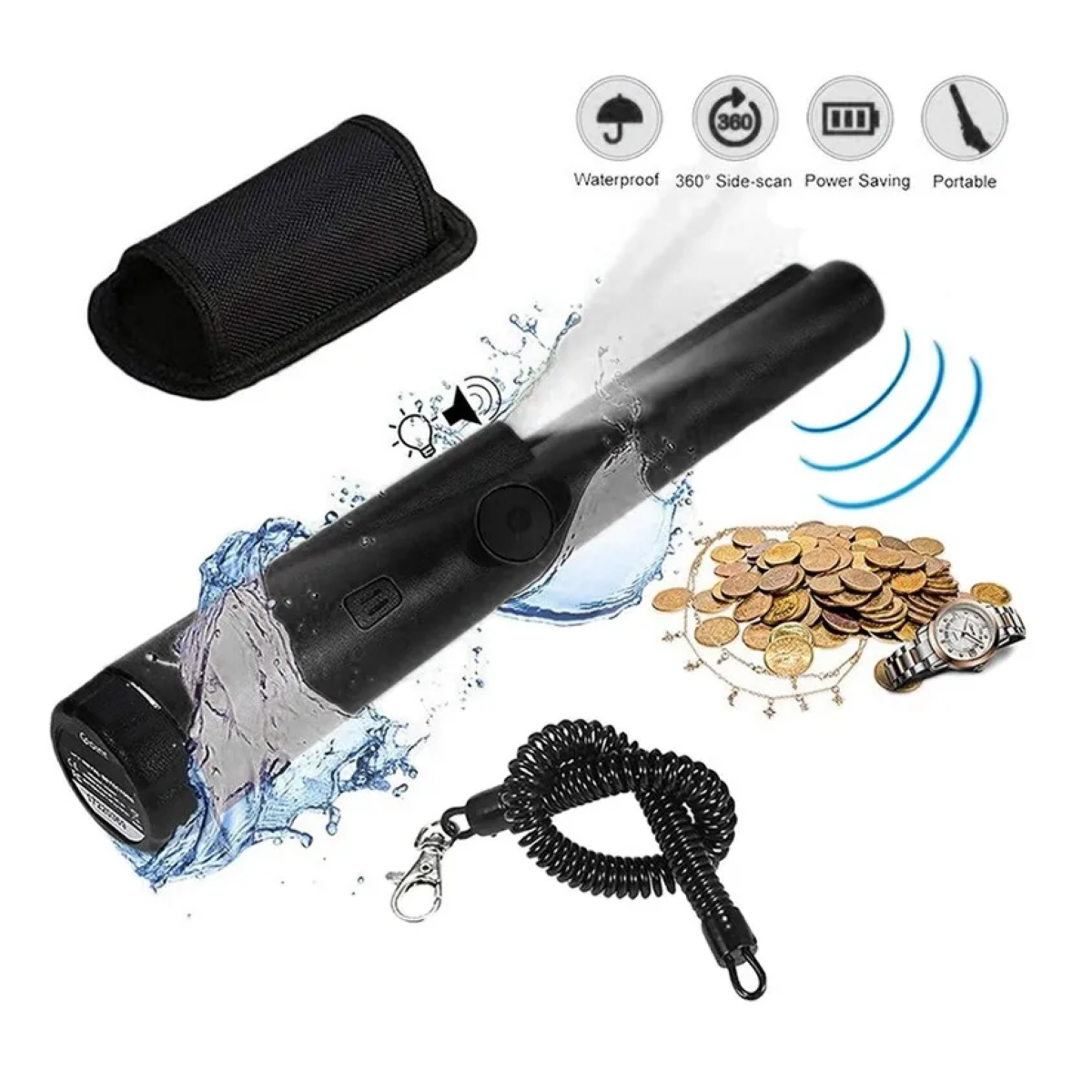 Detector De Metal Puntero Gp Portátil,  Negro