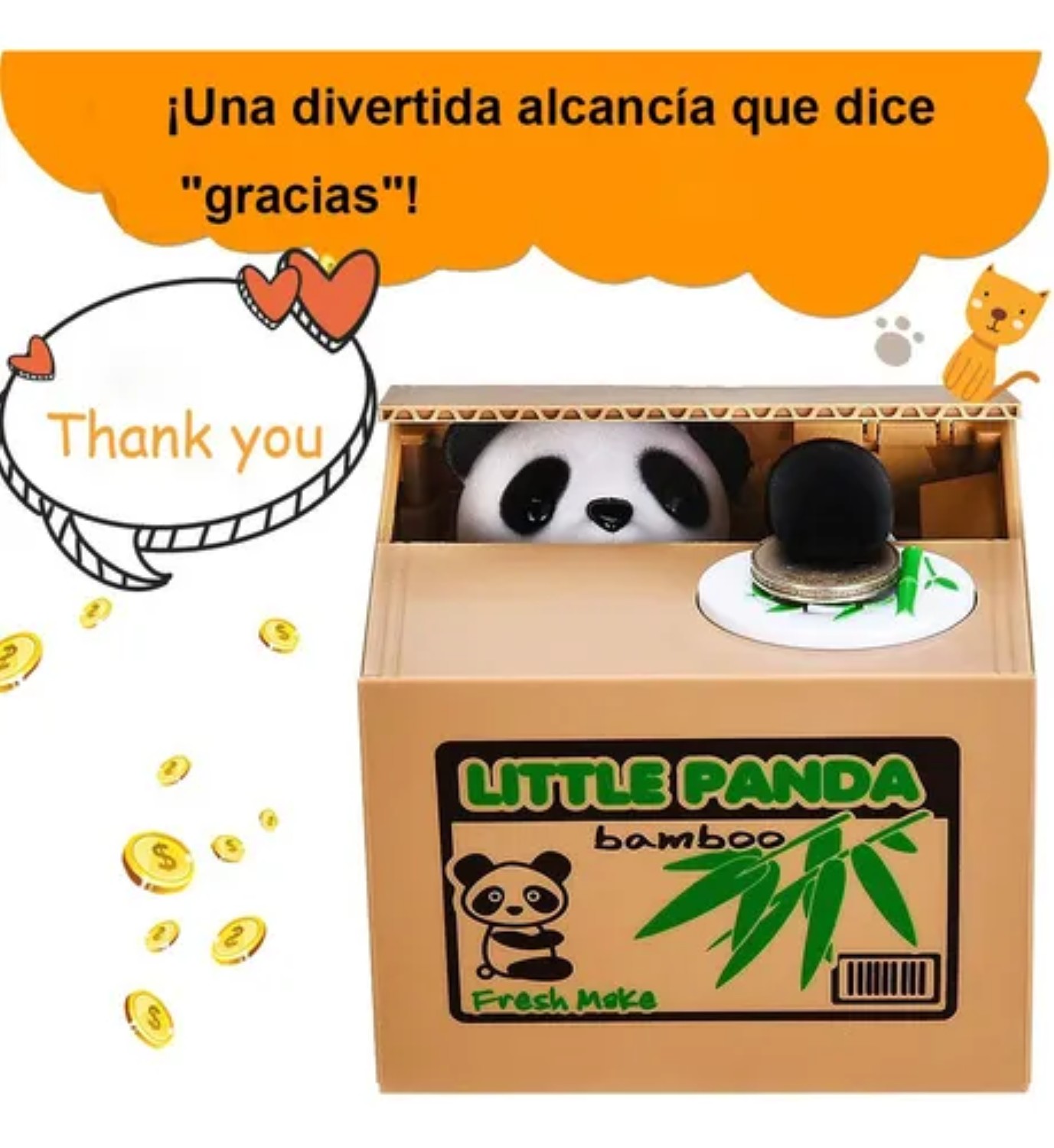 Panda Roba Moneda De Dinero Electronica Sonido Cafe