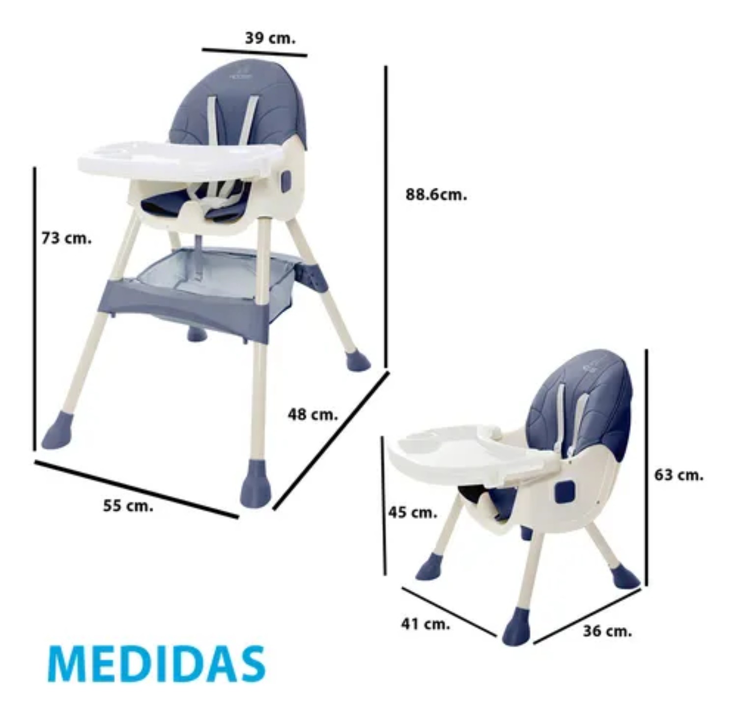 Silla Alta Periquera Azul Marino