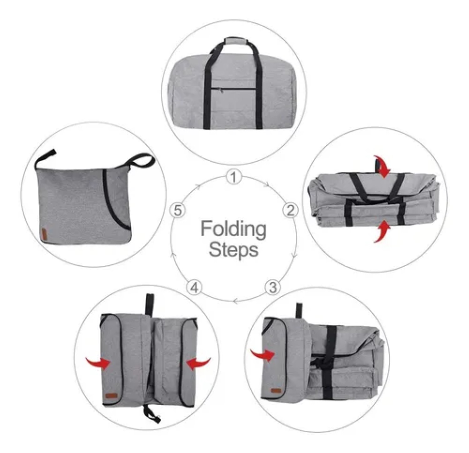 Maleta Bolsa Para Viajes Deportes Gym Fitness Bag Plegable Gris