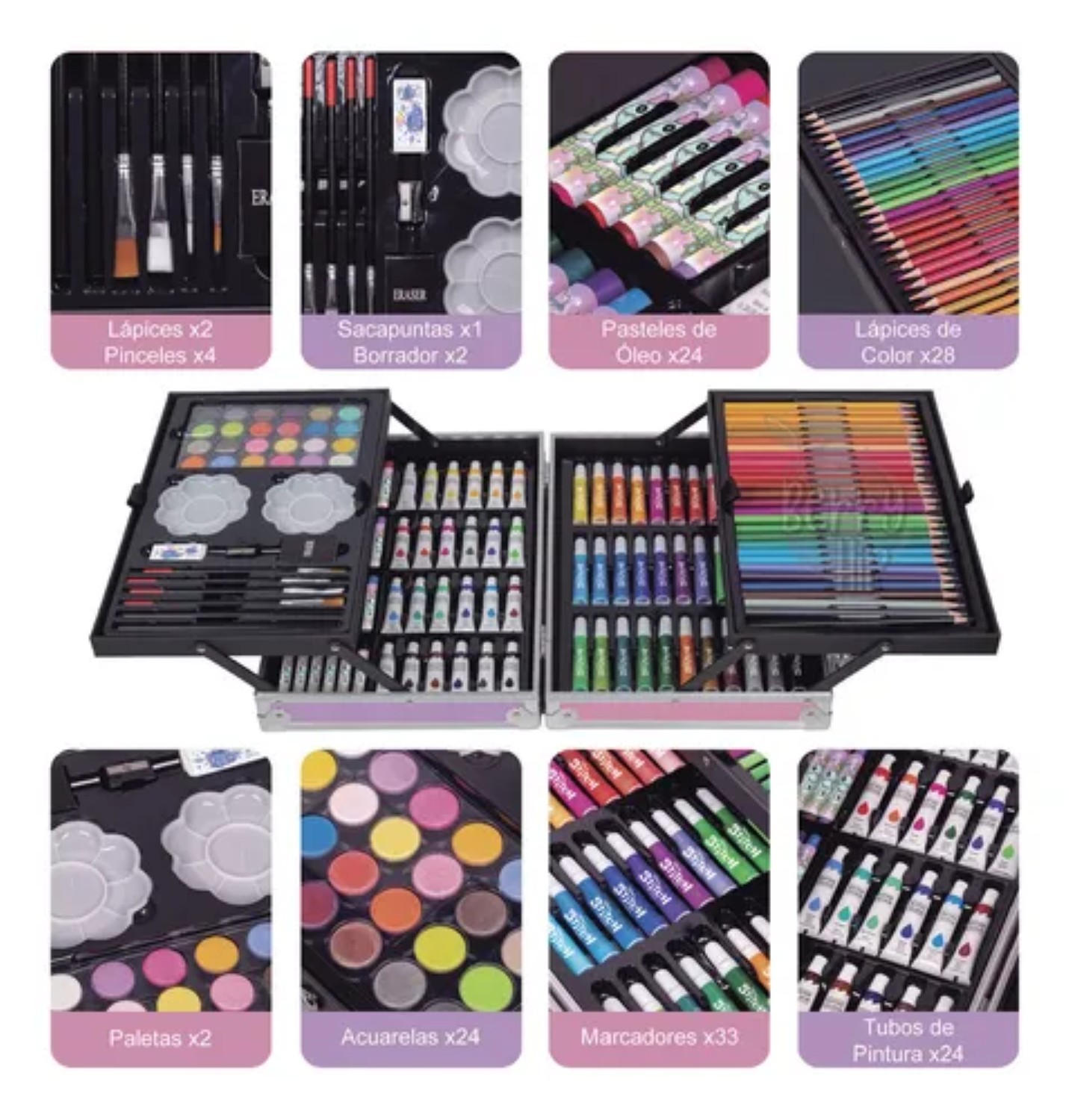 Set De Arte Disney Stitch Marcadores 145PZ 