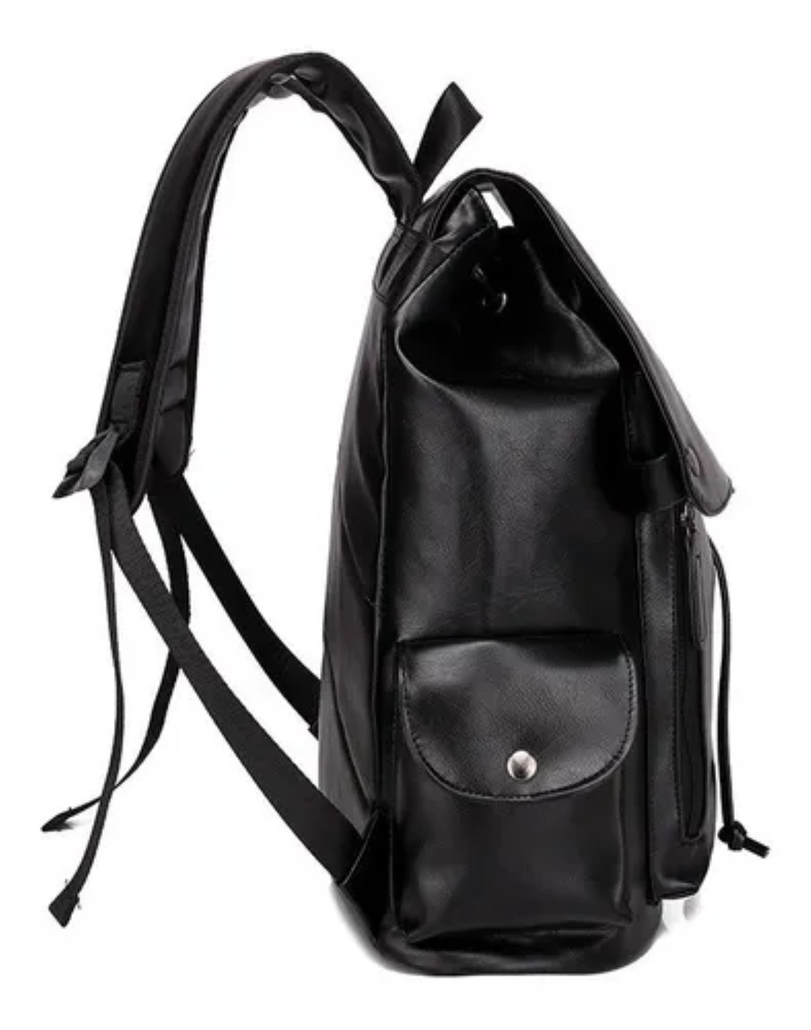 Laptop Mochila De Cuero Piel Viaje Hombre Grande Impermeable Con Usb negra