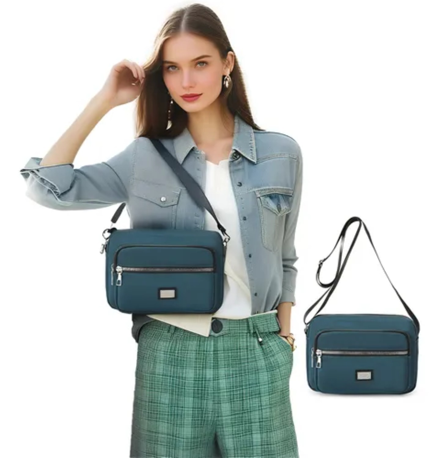 Bols Dama Crossbody Gran Capacidad Azul