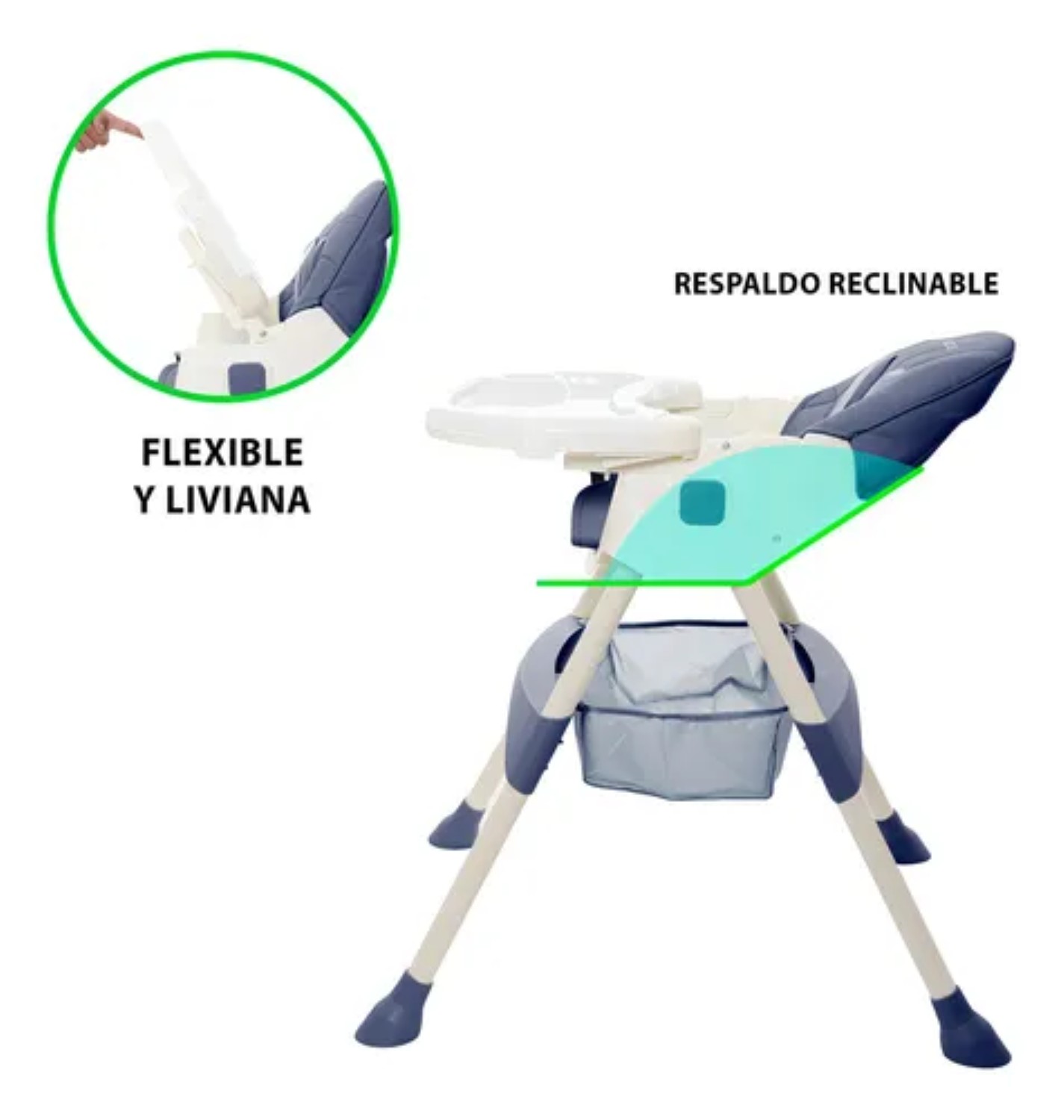 Silla Alta Periquera Azul Marino