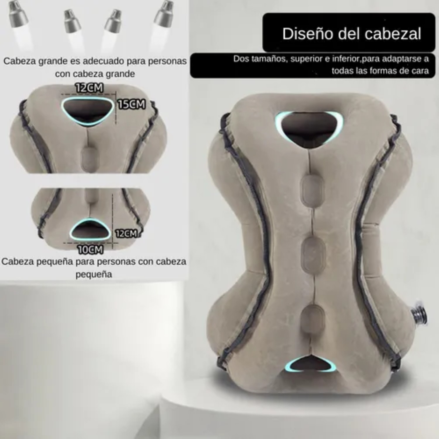 Almohada De Viaje Cojín De Cuello Gris
