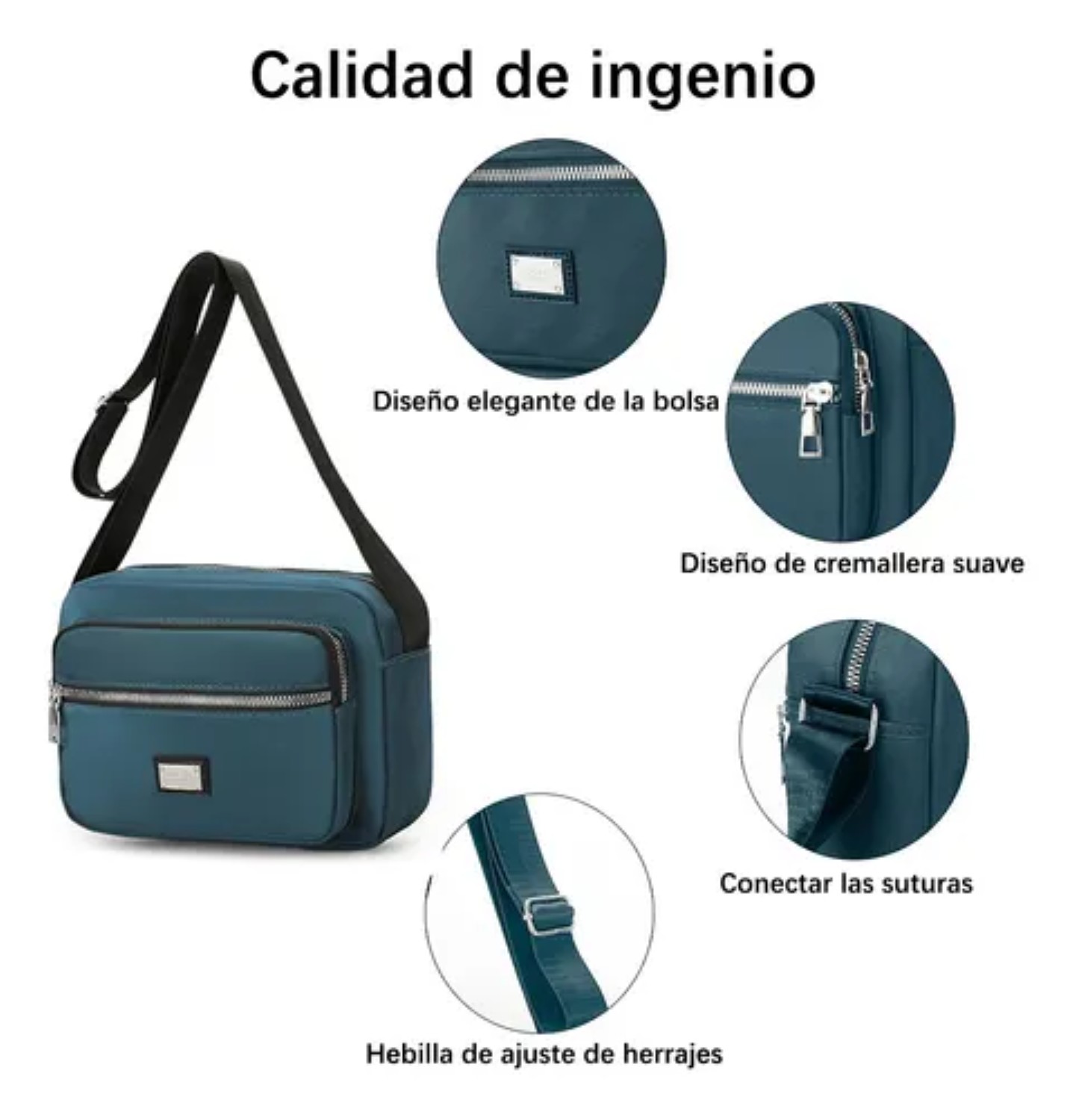 Bols Dama Crossbody Gran Capacidad Azul