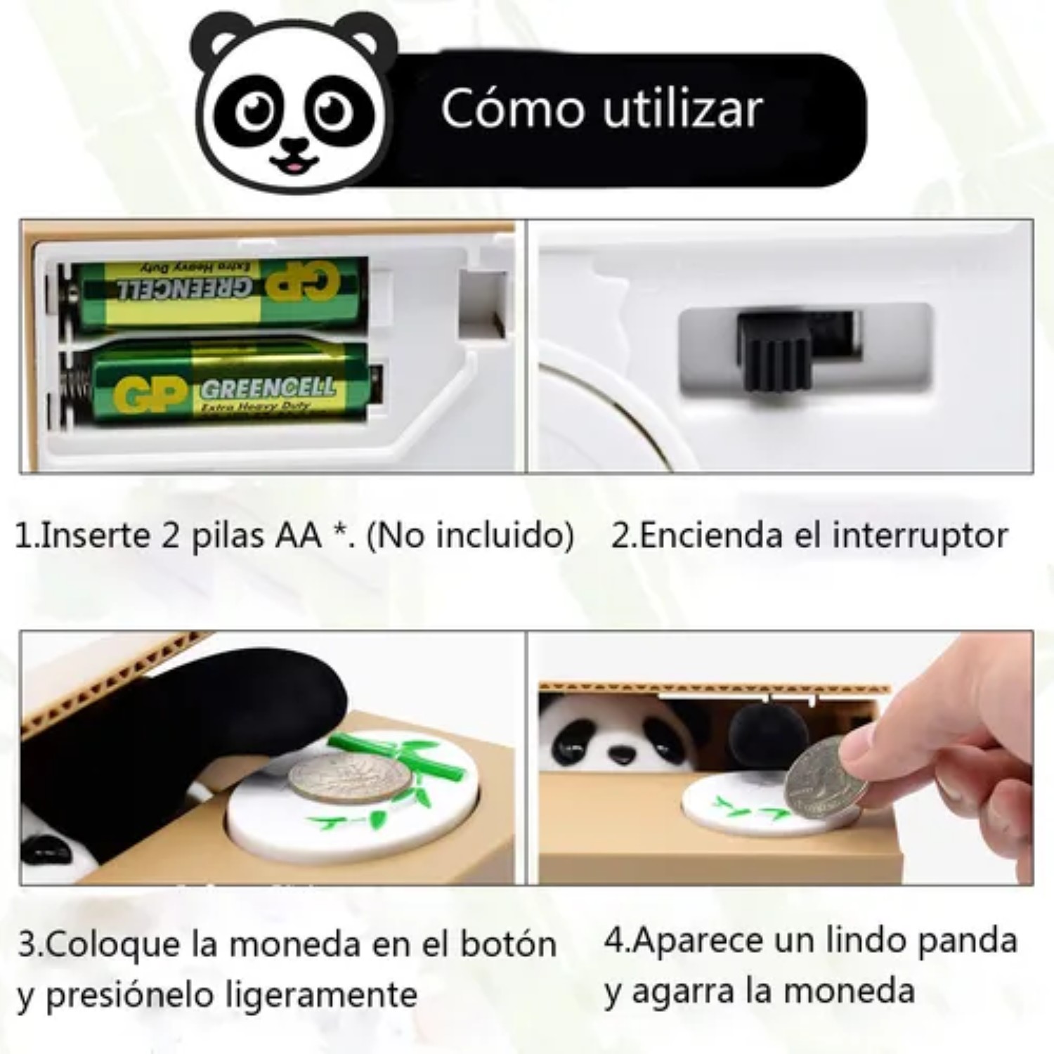 Panda Roba Moneda De Dinero Electronica Sonido Cafe