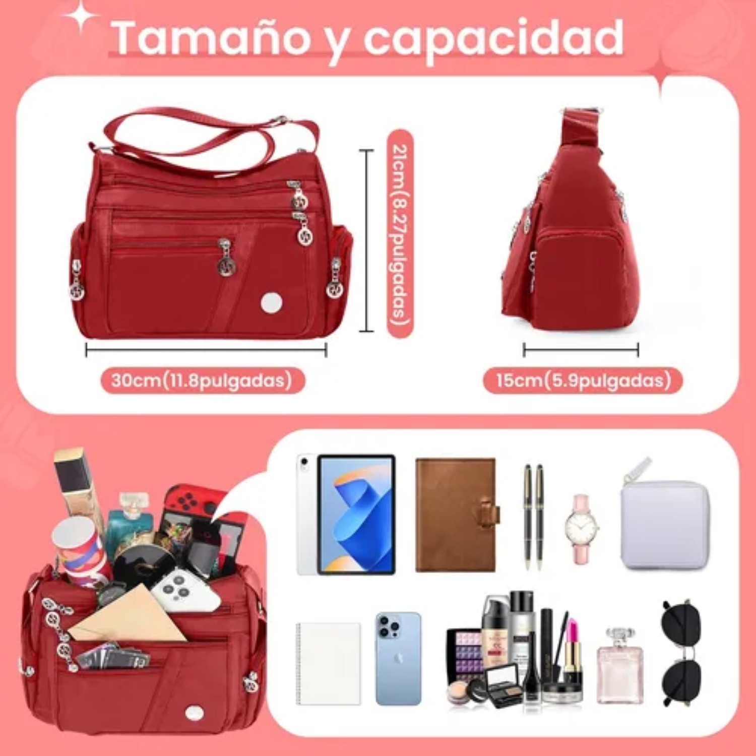Bolsa Impermeable Dama Roja