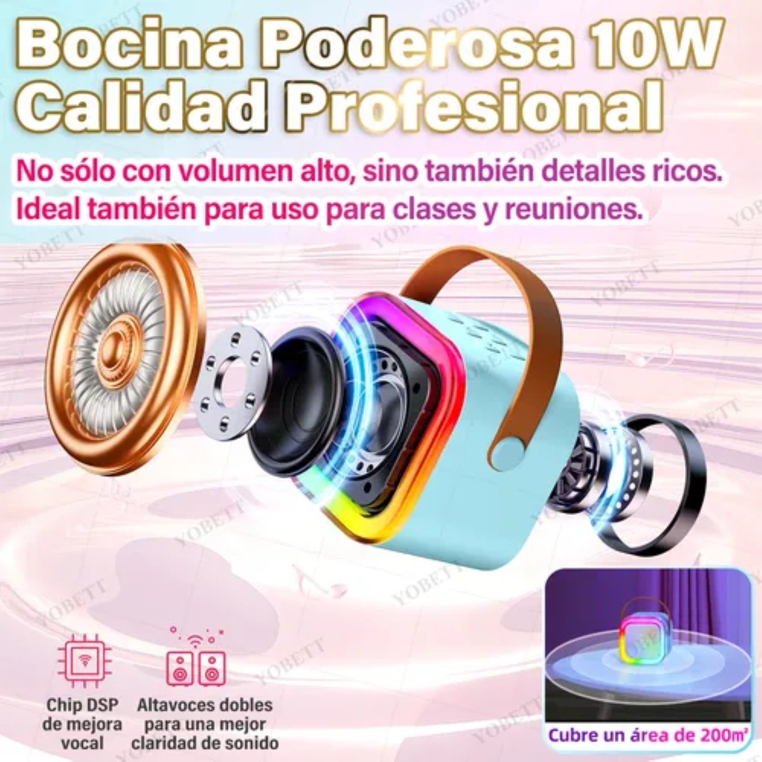 Karaoke Para Niños Con 2 Micrófonos Inalámbricos Con Bocina 3pz Azul