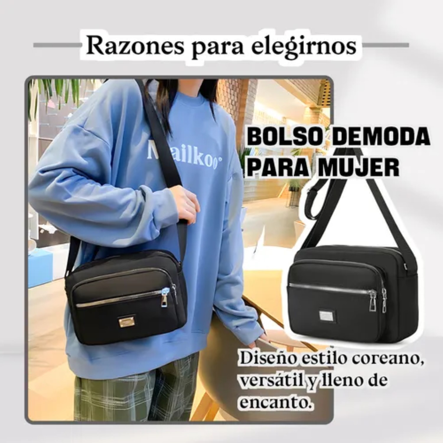 Bols Dama Crossbody Gran Capacidad Azul