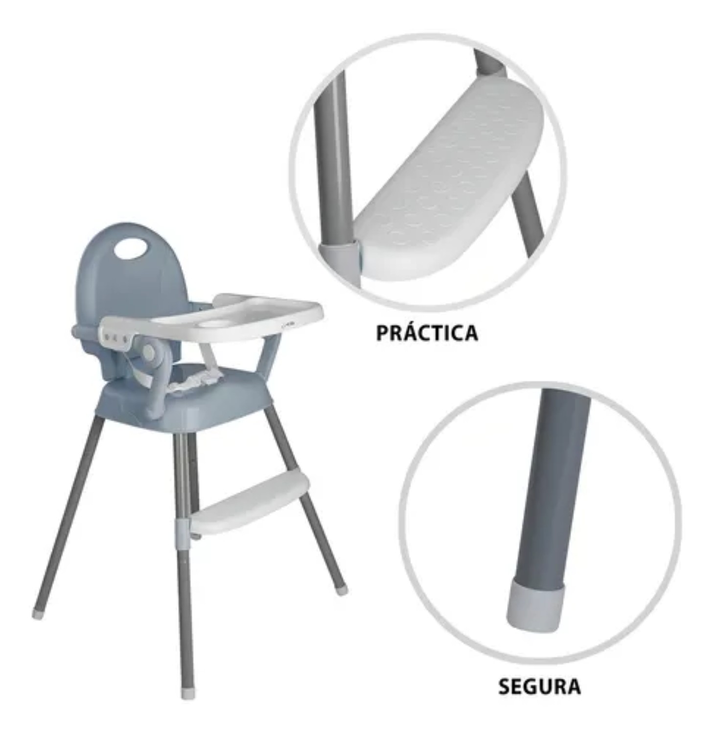 Silla Alta Periquera 3en1 Gris