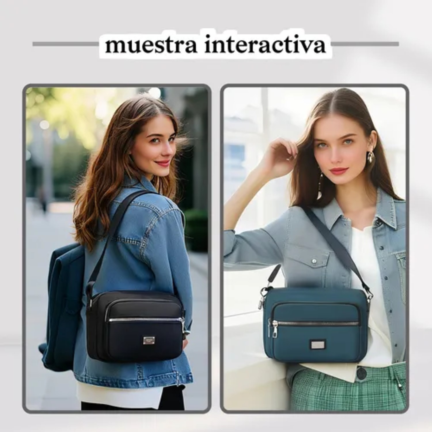 Bols Dama Crossbody Gran Capacidad Azul