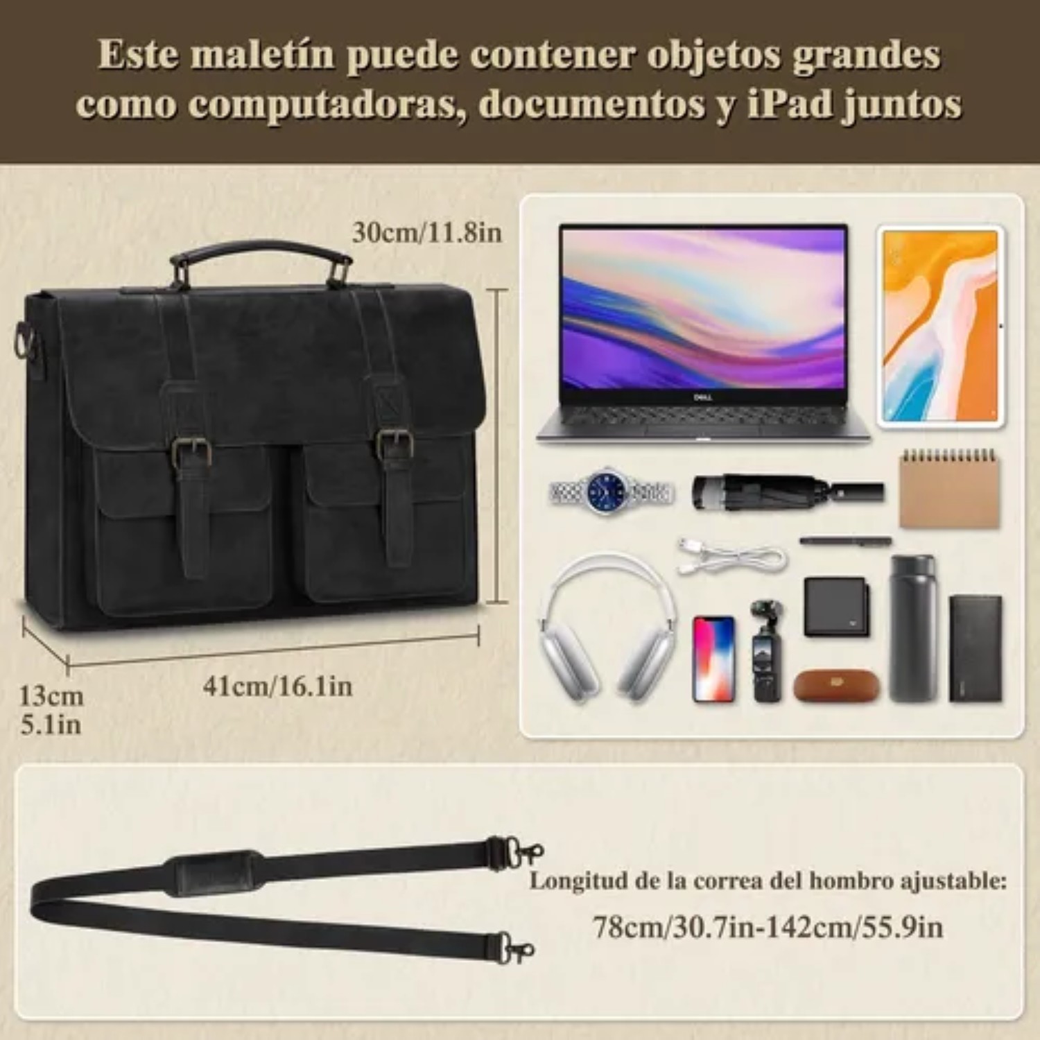 Portafolio Para Laptop Maletines Para Hombre De 5,6 Pulgadas negro