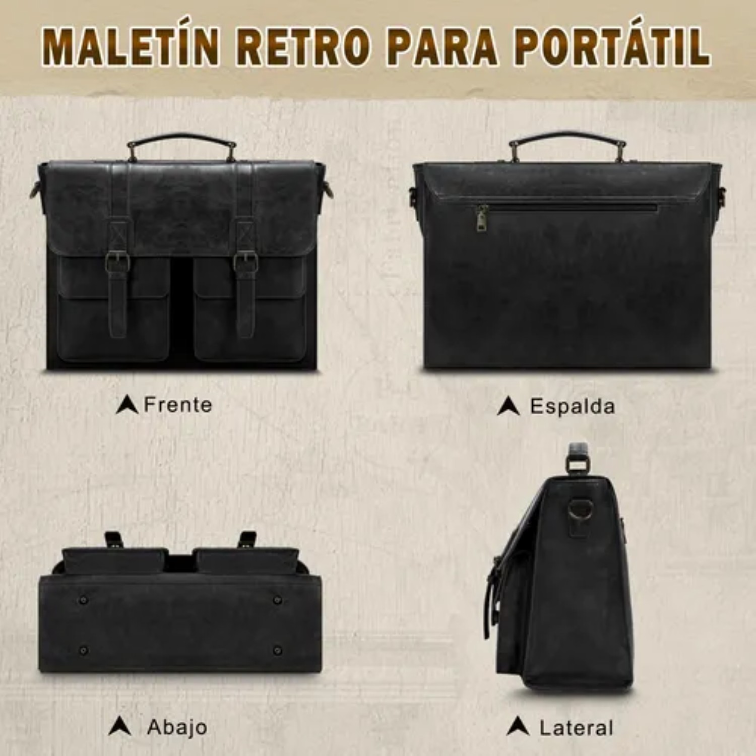 Portafolio Para Laptop Maletines Para Hombre De 5,6 Pulgadas negro