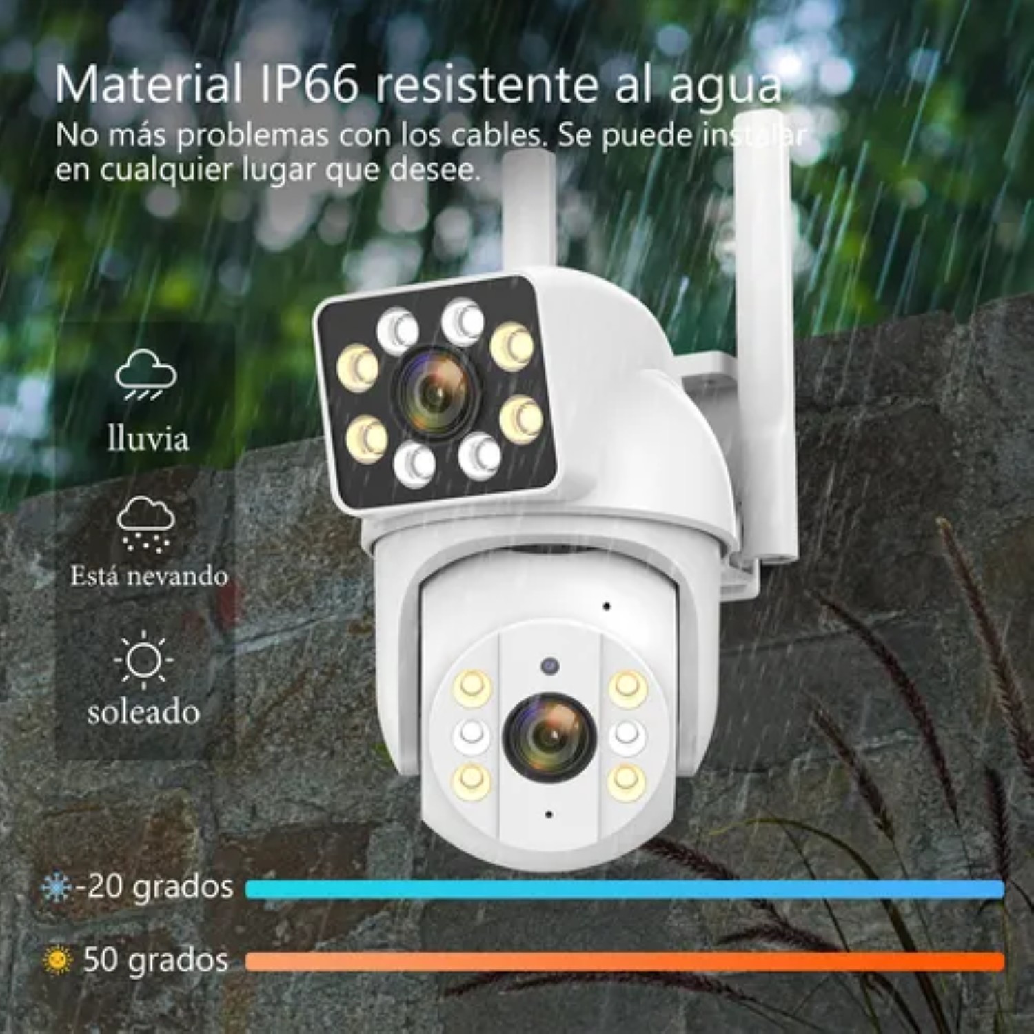 Cámara De Seguridad Wifi Exterior 360° Visión Nocturna Alarm