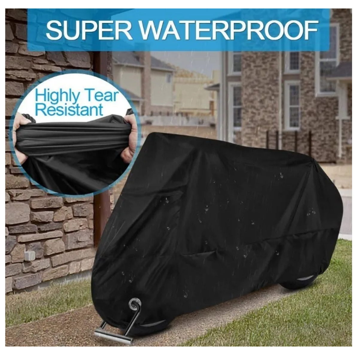 Funda A Prueba De Agua Y Polvo Para Motocicleta, Negro