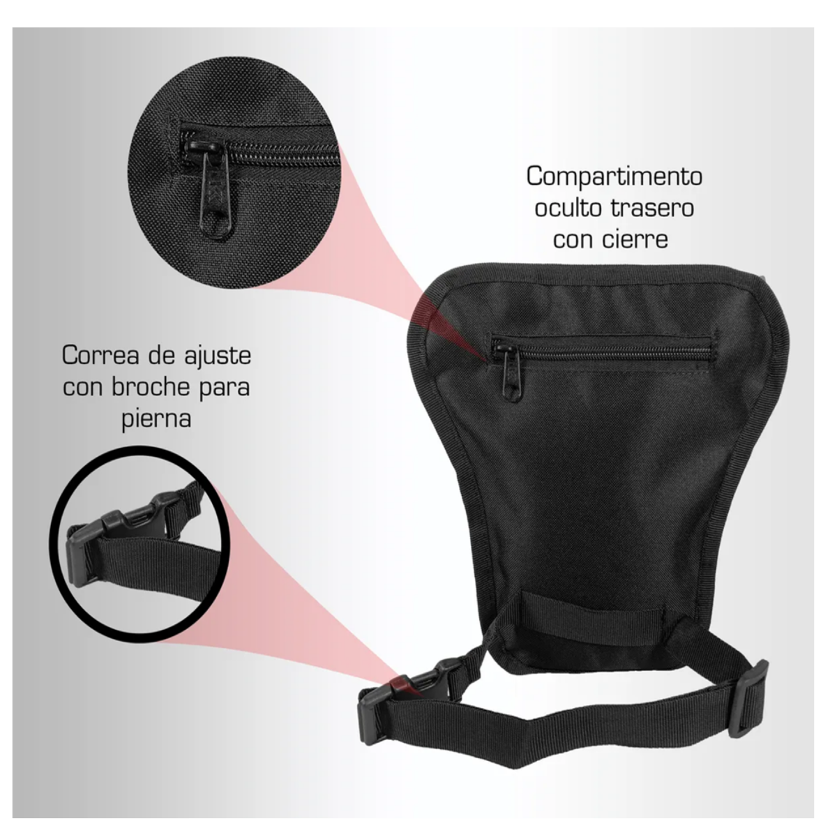 Piernera Táctica Para Celular Multiusos,  Negro