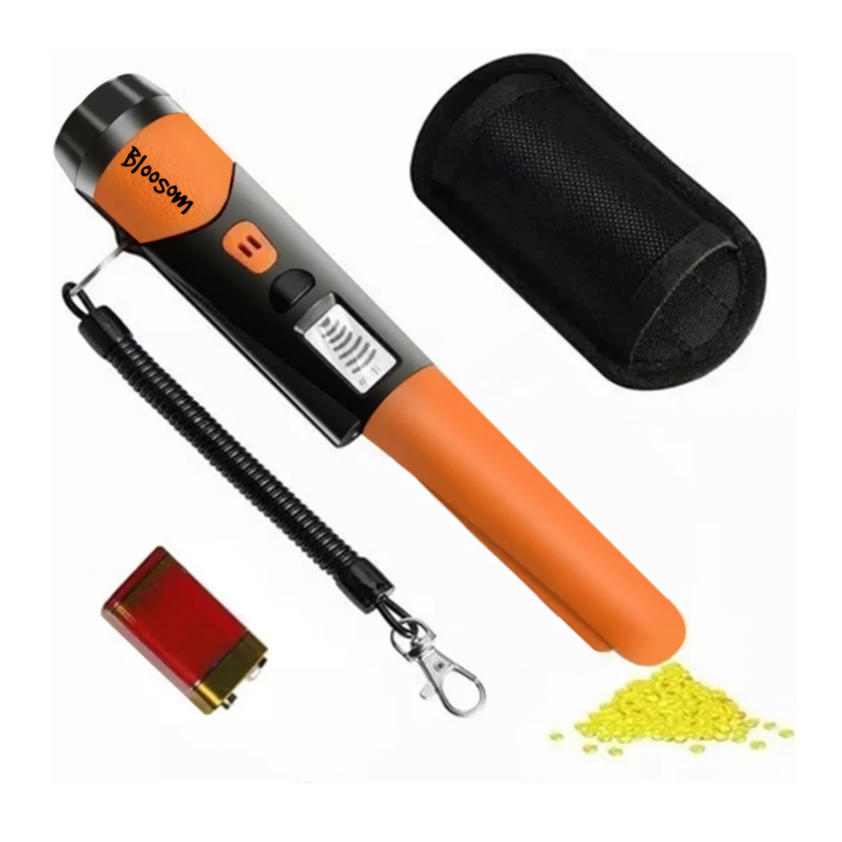 Detector De Metal Portátil Con Pantalla Lcd Buscador Tesoro, Naranja