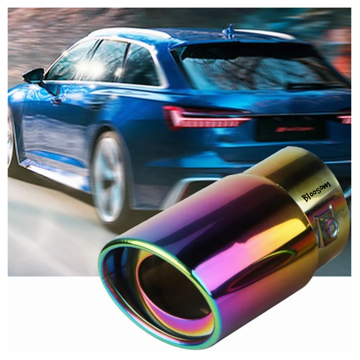 Tubo De Escape De Coche Silenciador Puntas De Acero Inoxidable, Tornasol