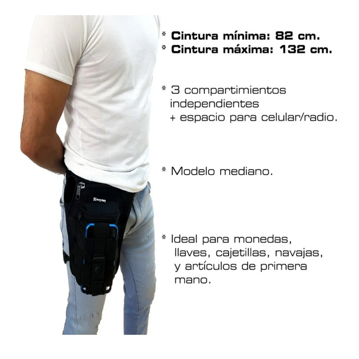 Piernera Táctica Para Celular Multiusos Quick, Negro