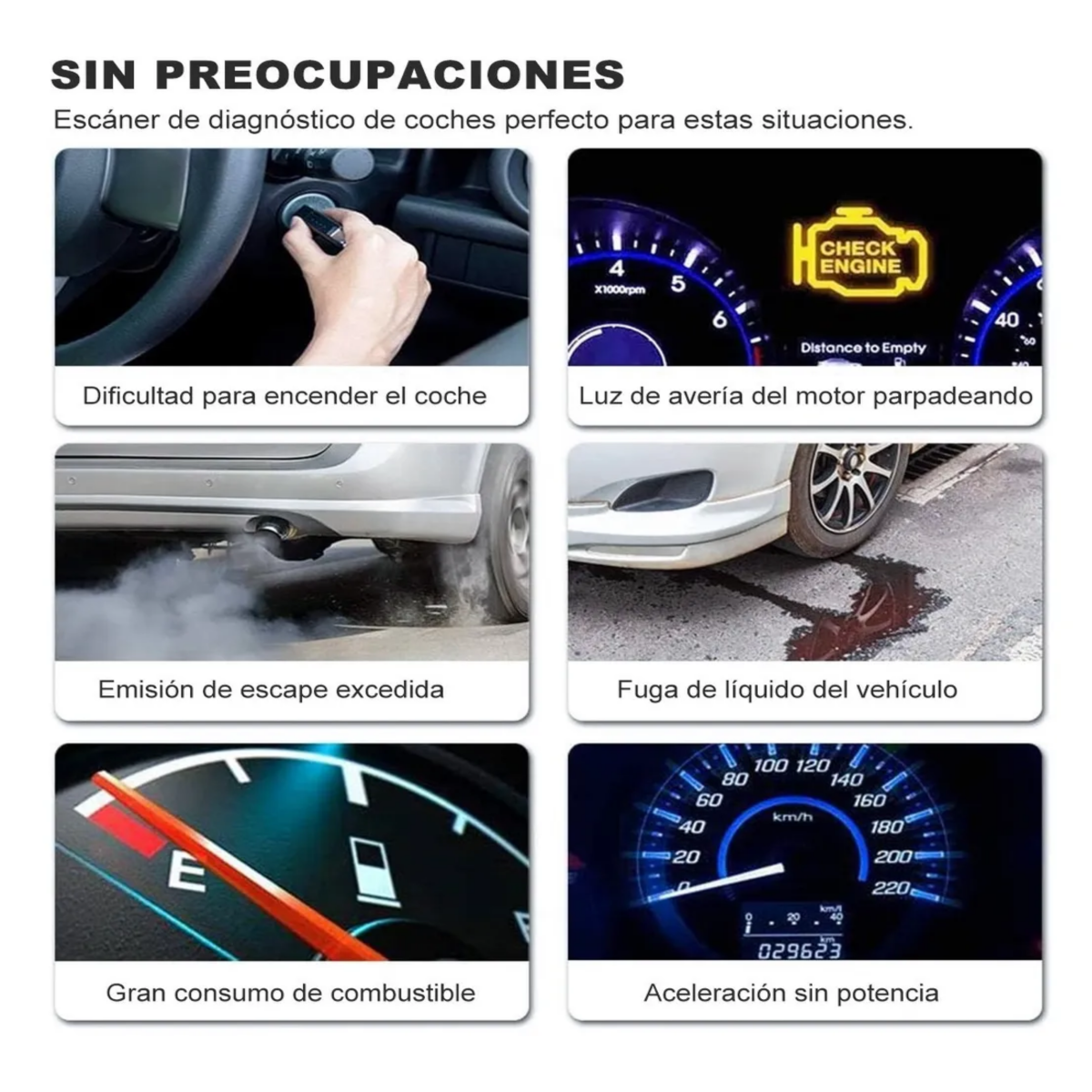 Escáner Automotriz Obd2 Lector De Códigos De Fallas, Negro