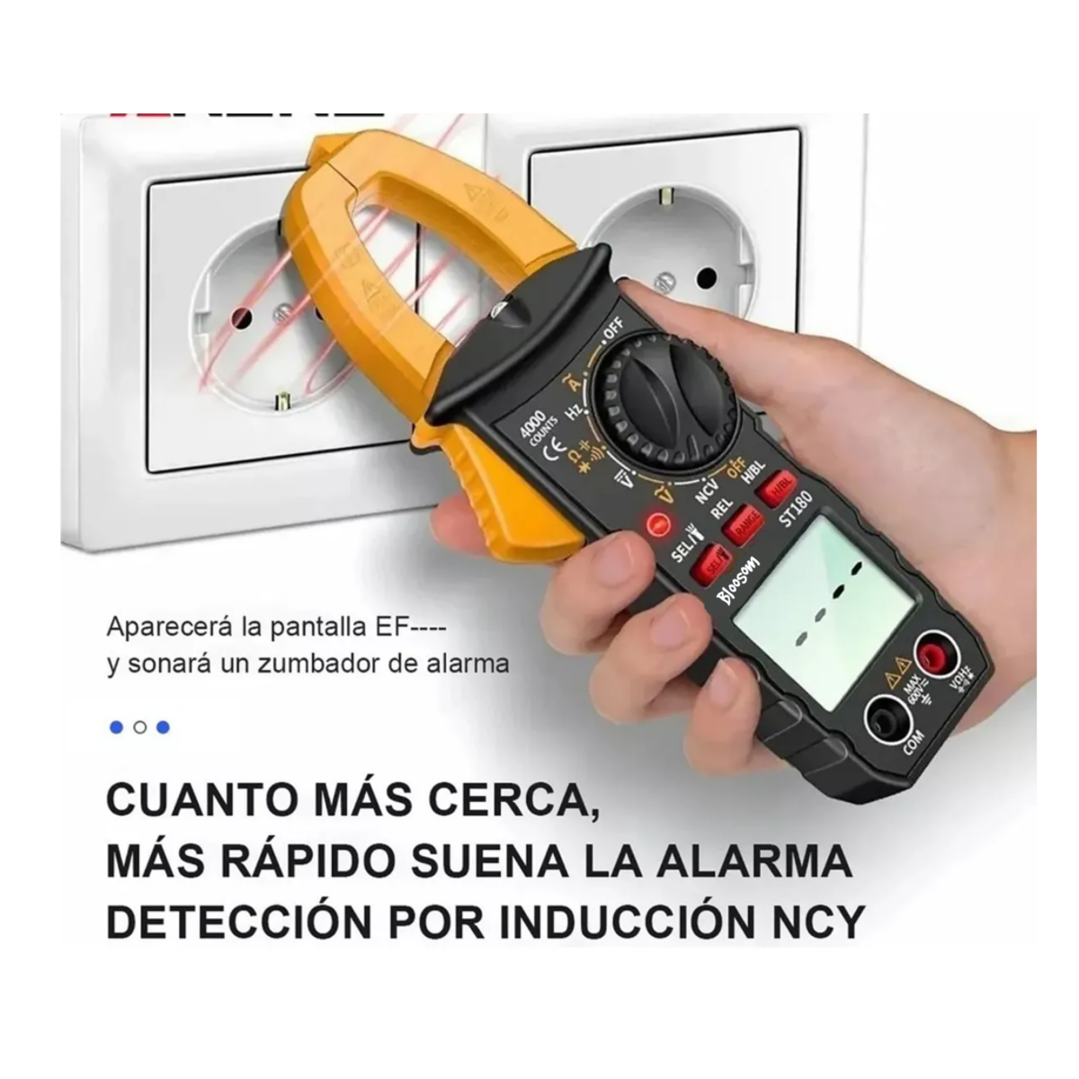 Multímetro Digital De Pinza Portátil De 4000 Cuentas Con Lcd, Amarillo