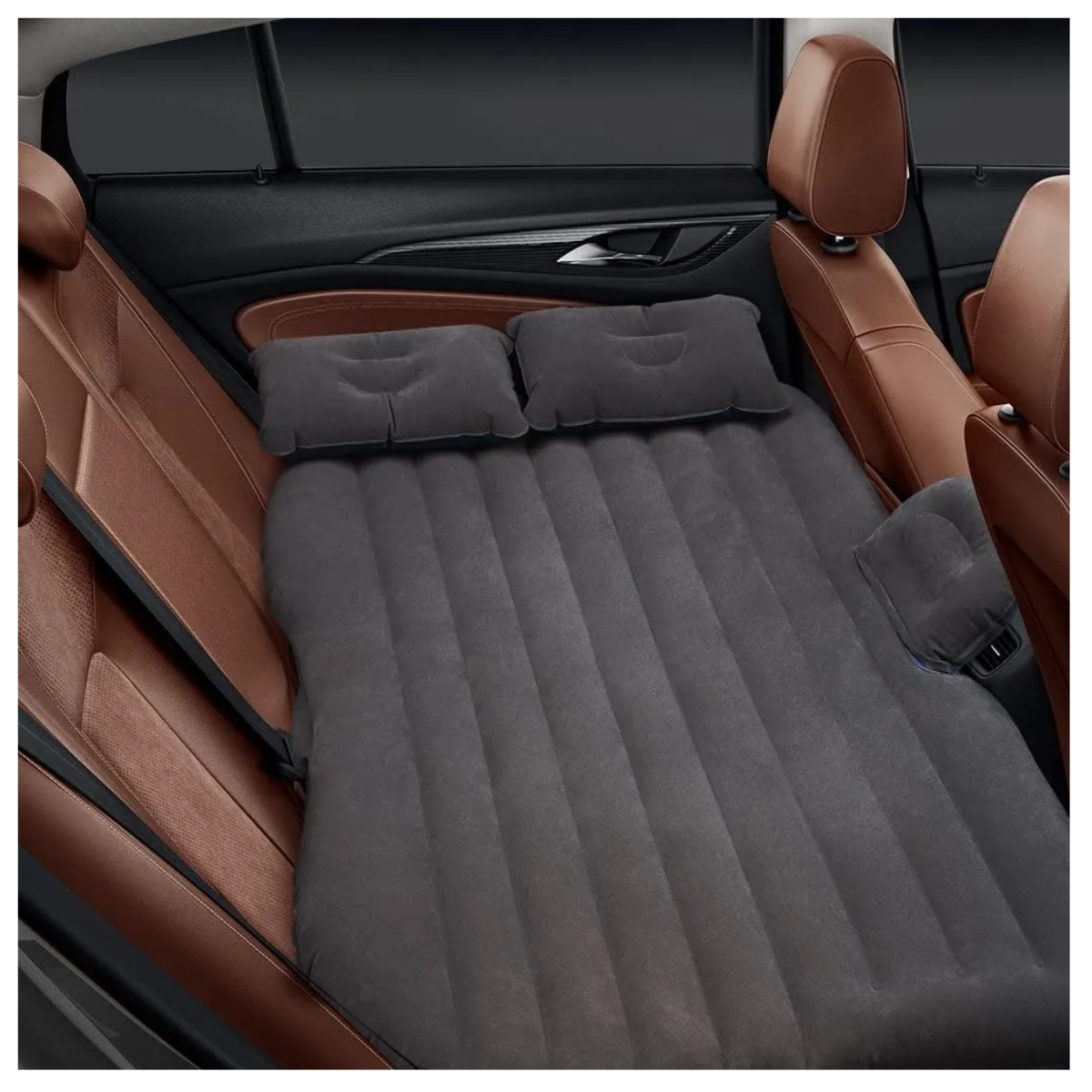Cama Inflable Colchón De Auto Asiento Trasero + Bomba De Aire, Gris