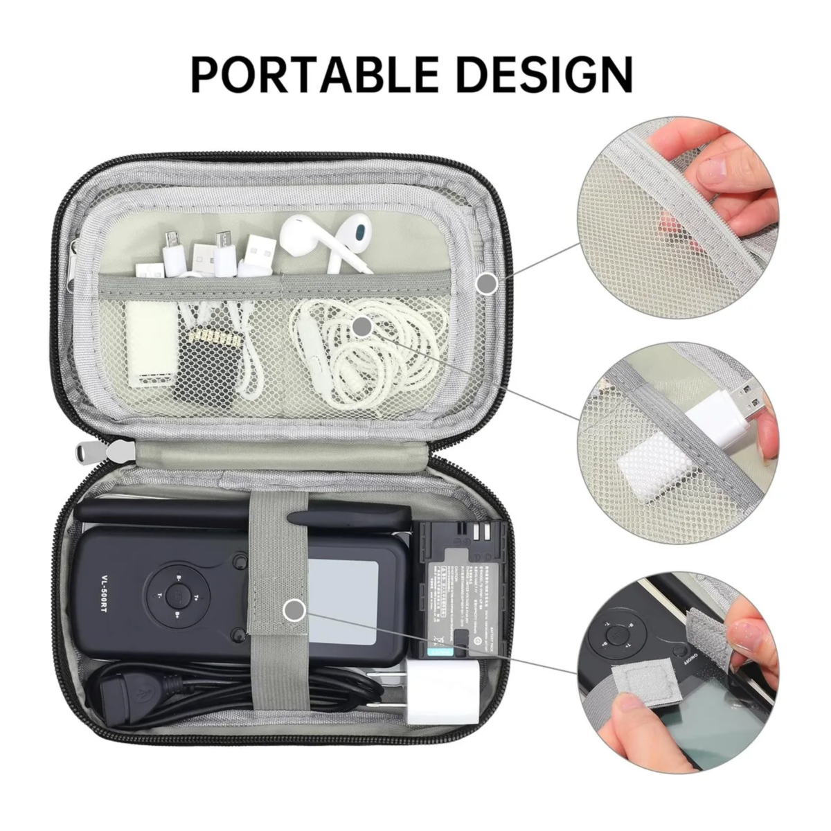 Organizador Cables Usb, Bolsa Para Cables Memorias Negro