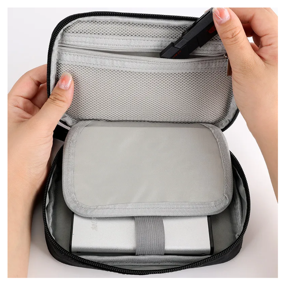 Organizador Cables Usb, Bolsa Para Cables Memorias Negro