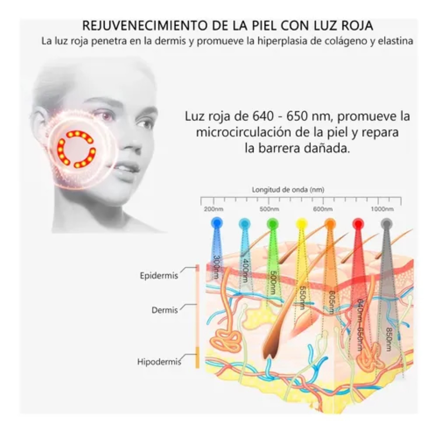Masajeador Facial Electroporador Ultrasónico Antiarrugas Blanco