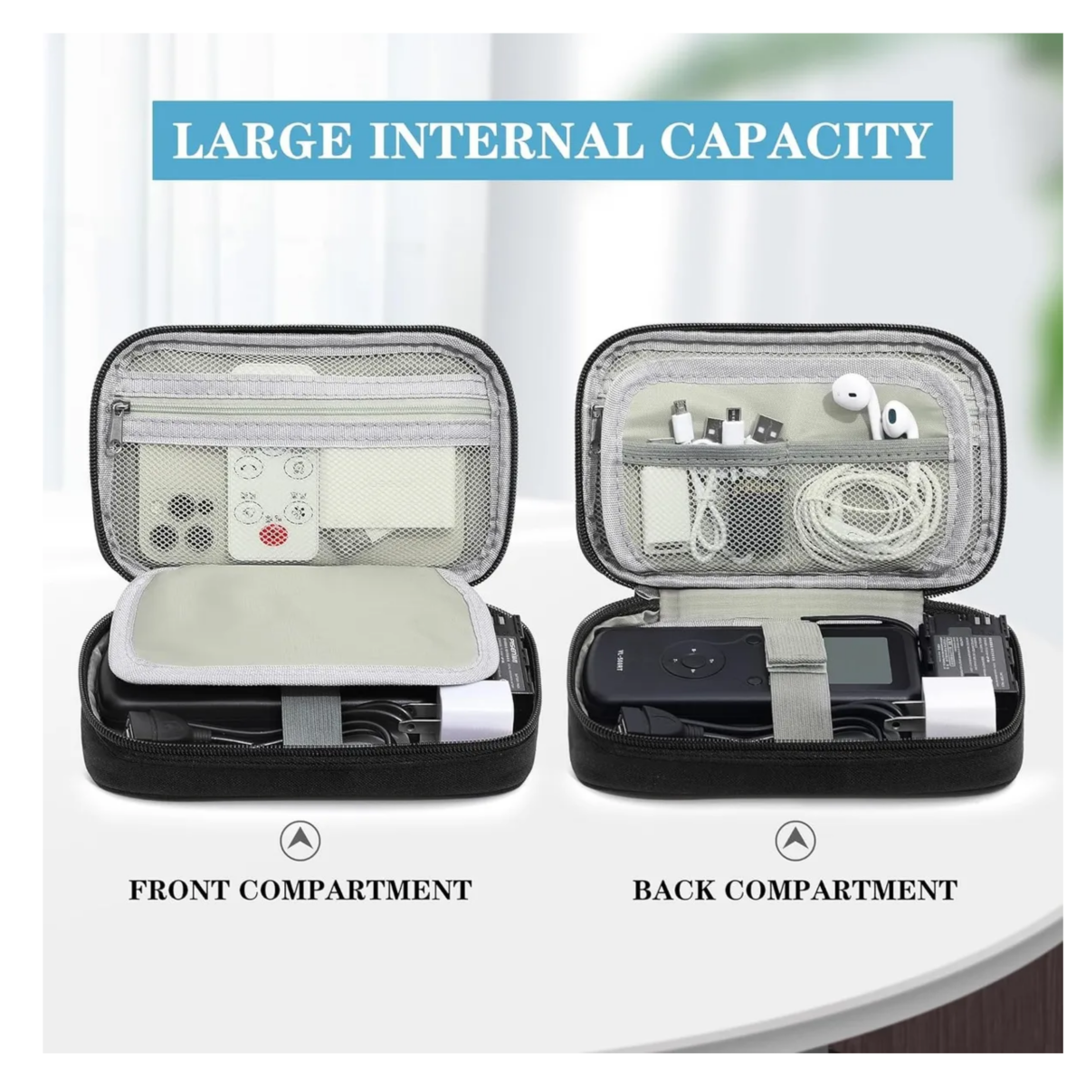 Organizador Cables Usb, Bolsa Para Cables Memorias Negro