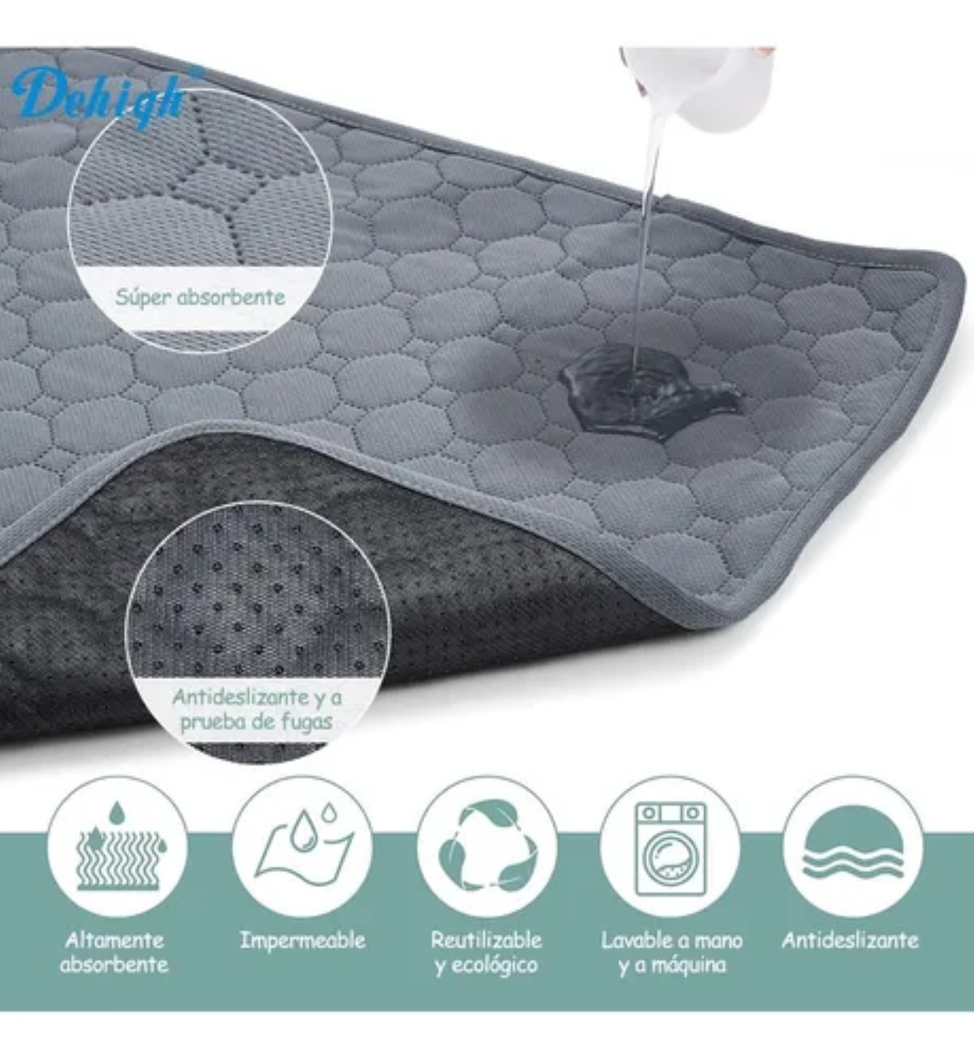 Pañales Tapete Entrenador Para Perro Almohadillas Gris