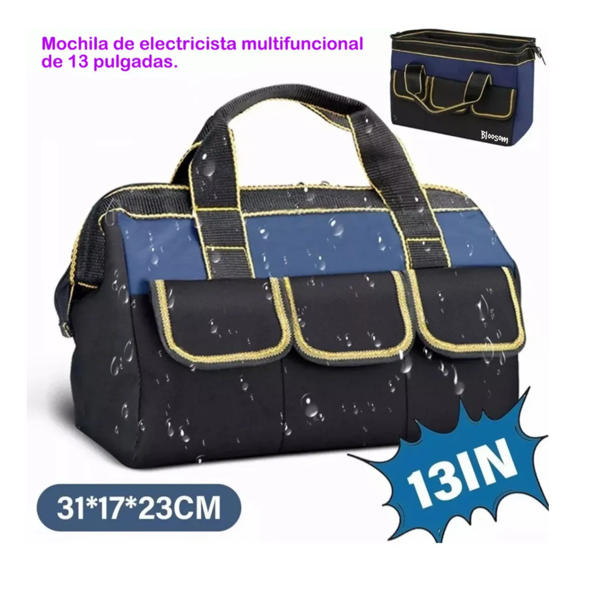 Mochila Organizador Bolsa De Herramientas Para Electricista, Negro
